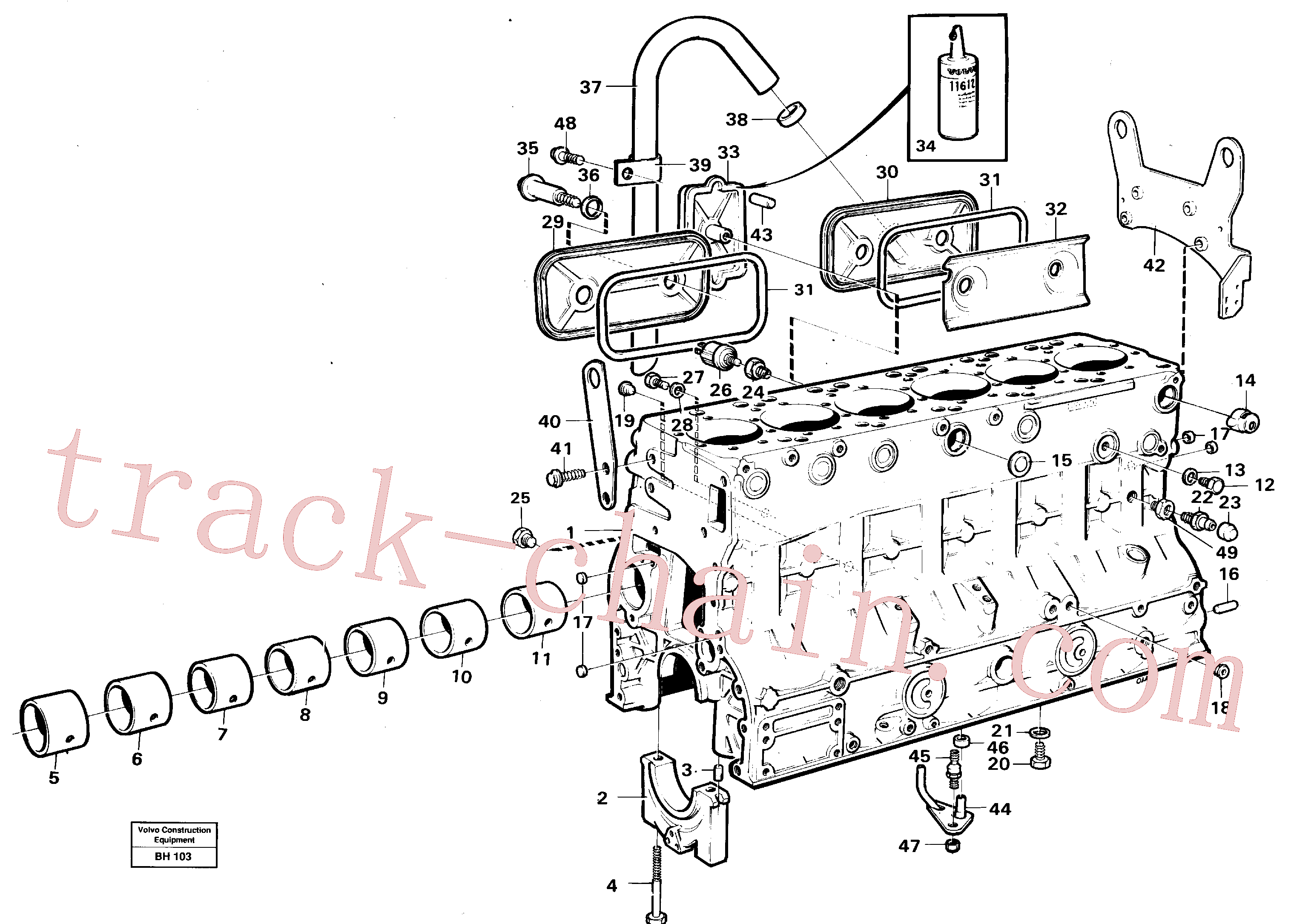 VOE968145 for Volvo Cylinder block(BH103 assembly)