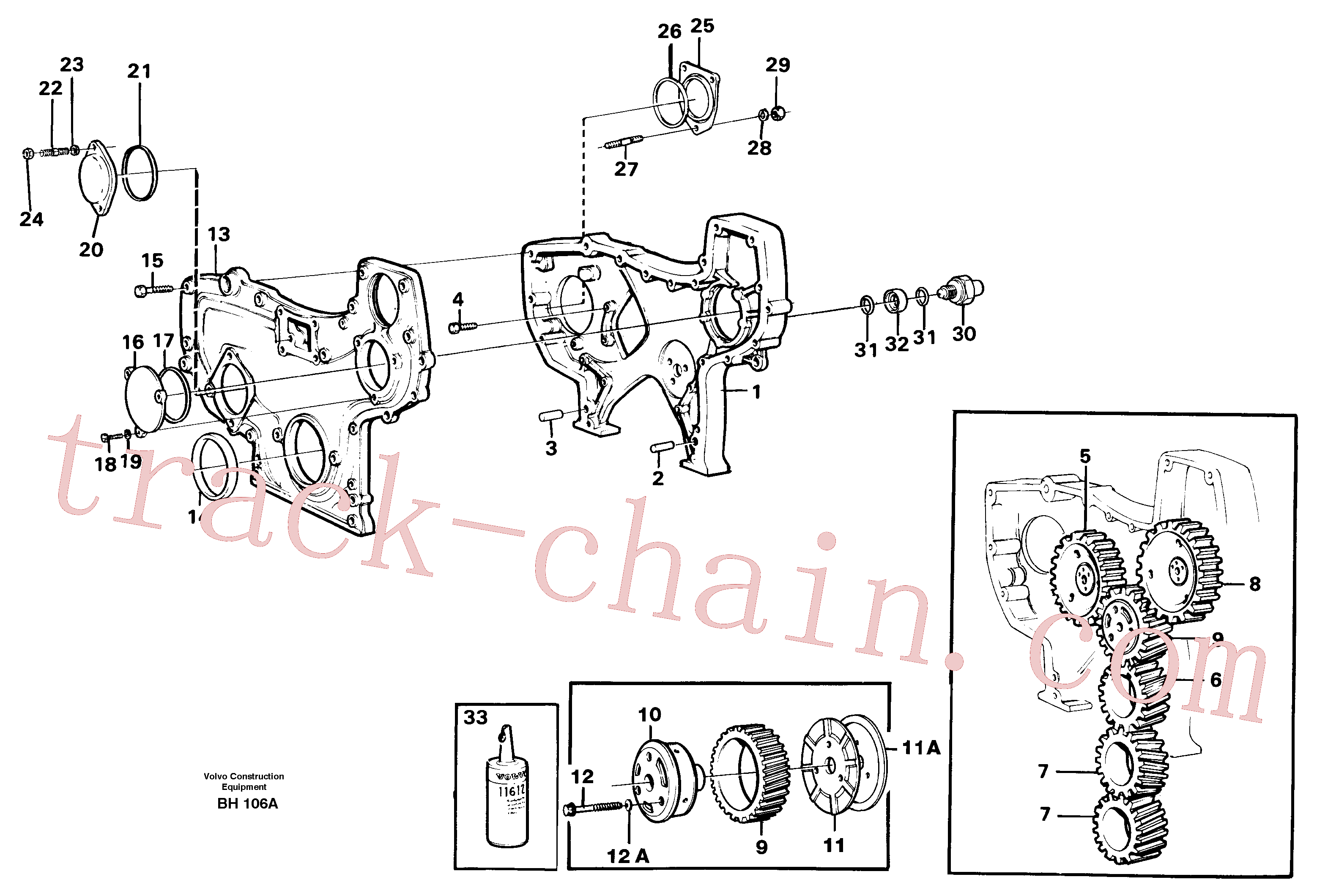 VOE13948217 for Volvo Timing gear casing(BH106A assembly)