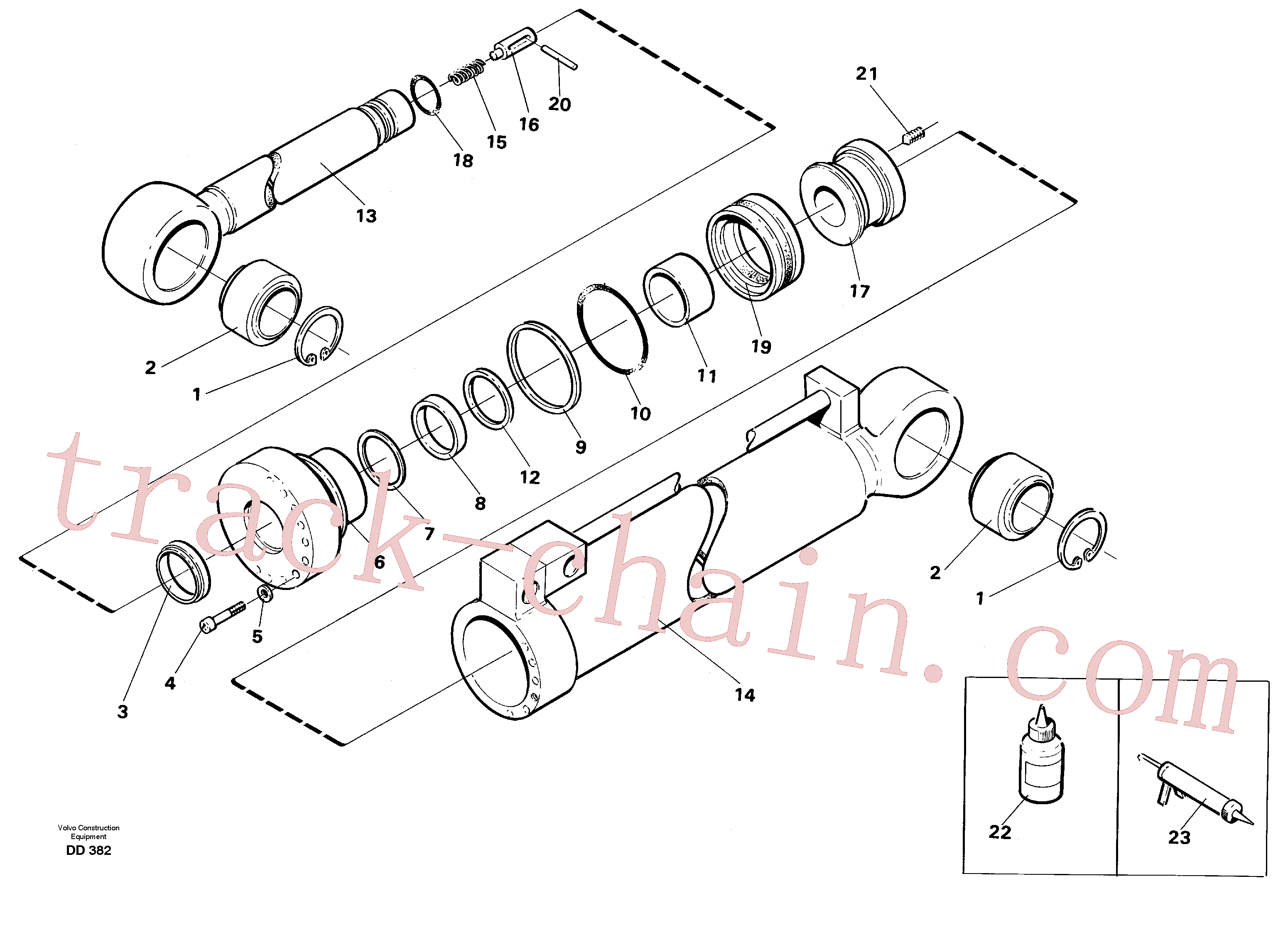 VOE14260782 for Volvo Visor cylinder, front loading equ.(DD382 assembly)