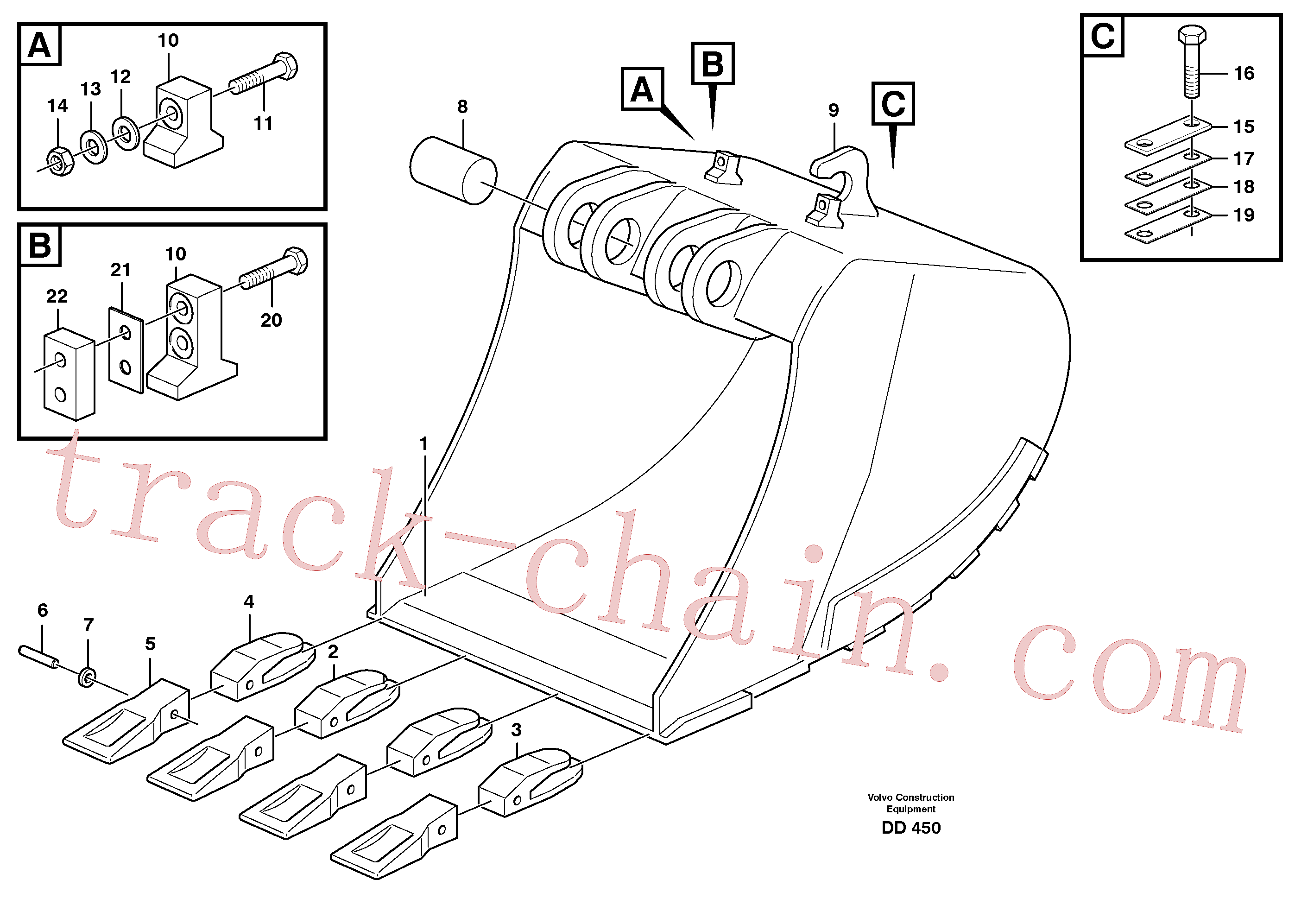 VOE14256539 Bucket for Volvo Excavator spare