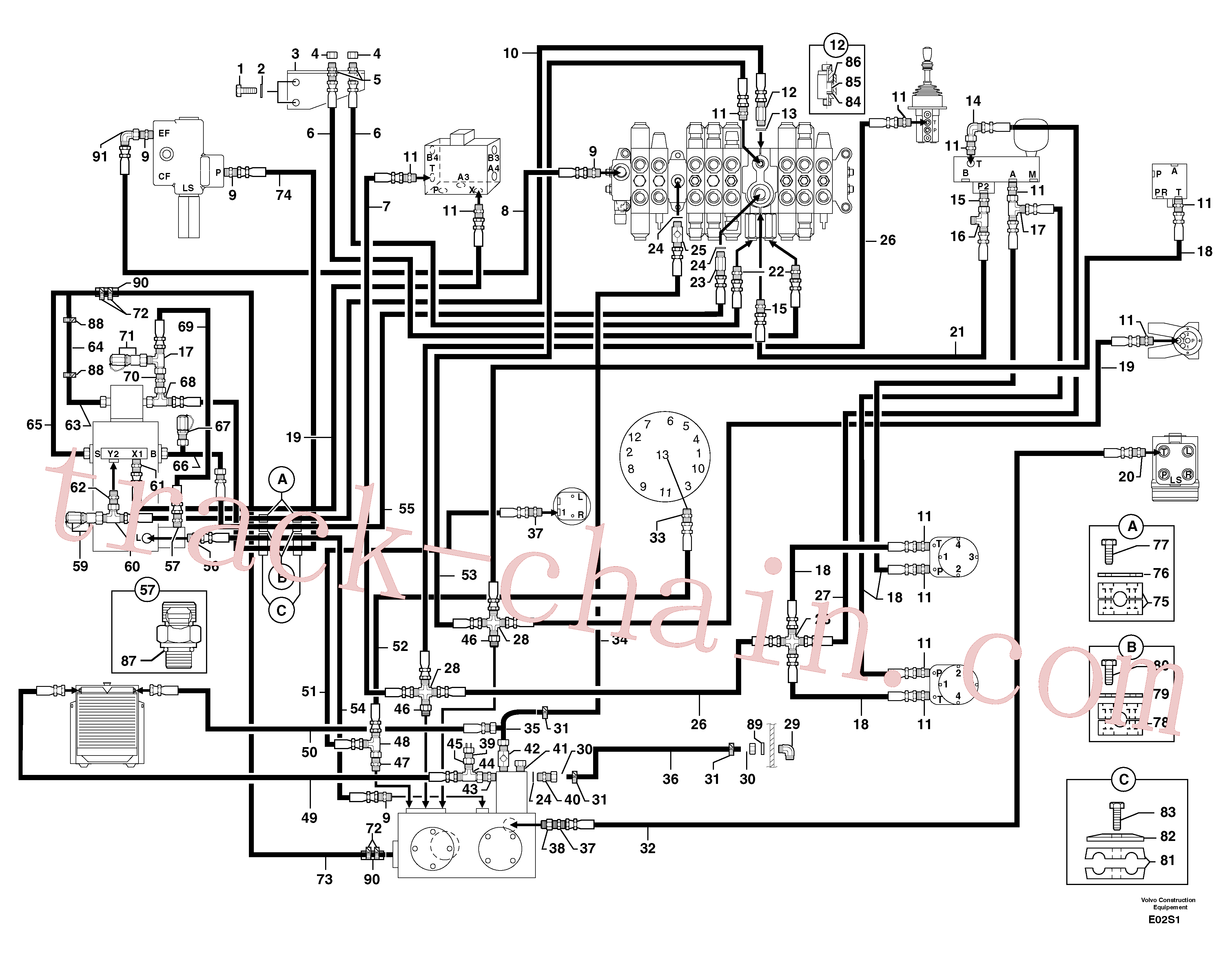 PJ4750195 for Volvo Attachments supply and return circuit(E02S1 assembly)