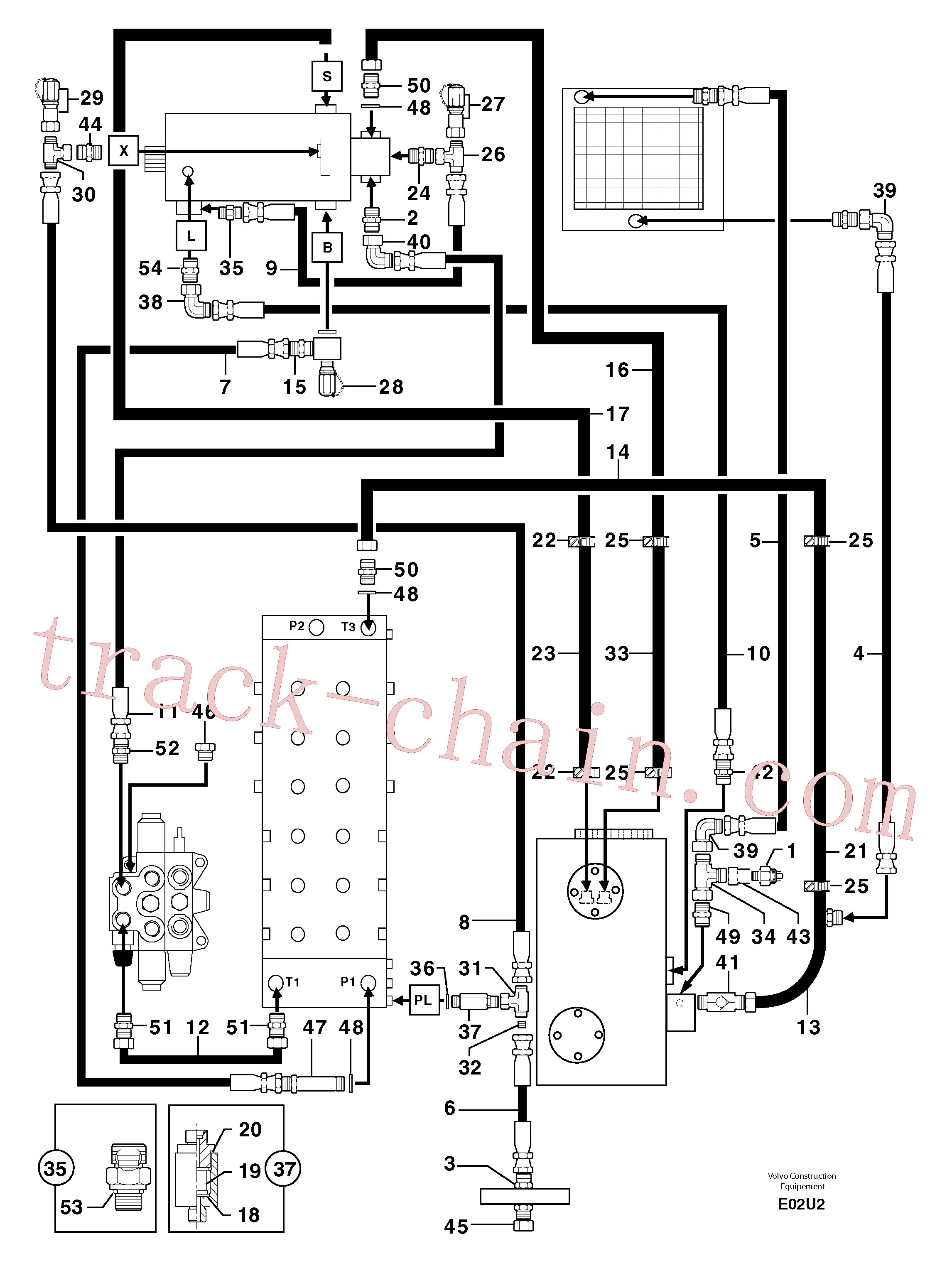 PJ4199059 for Volvo Attachments supply and return circuit(E02U2 assembly)