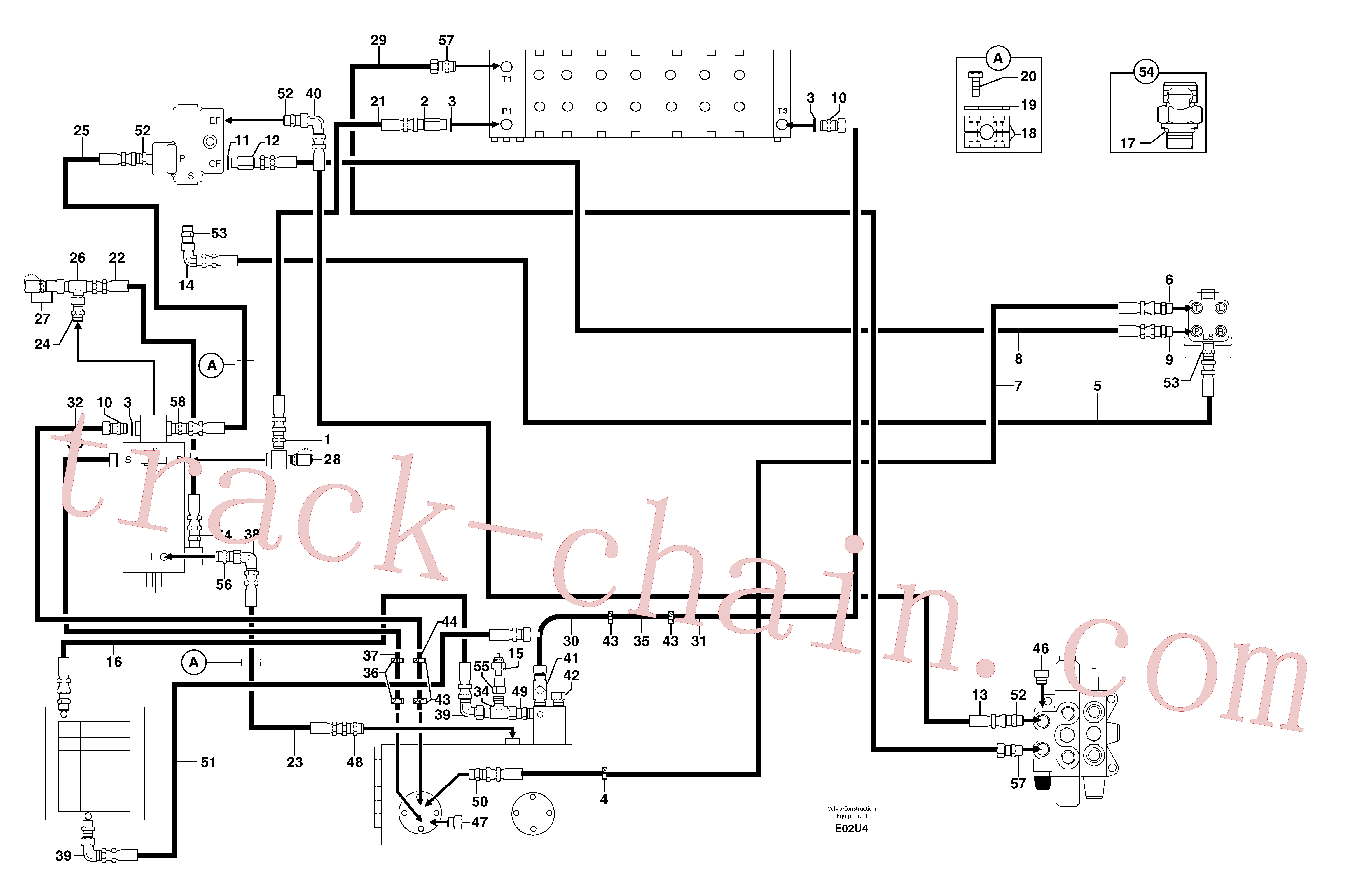 PJ4199059 for Volvo Attachments supply and return circuit(E02U4 assembly)