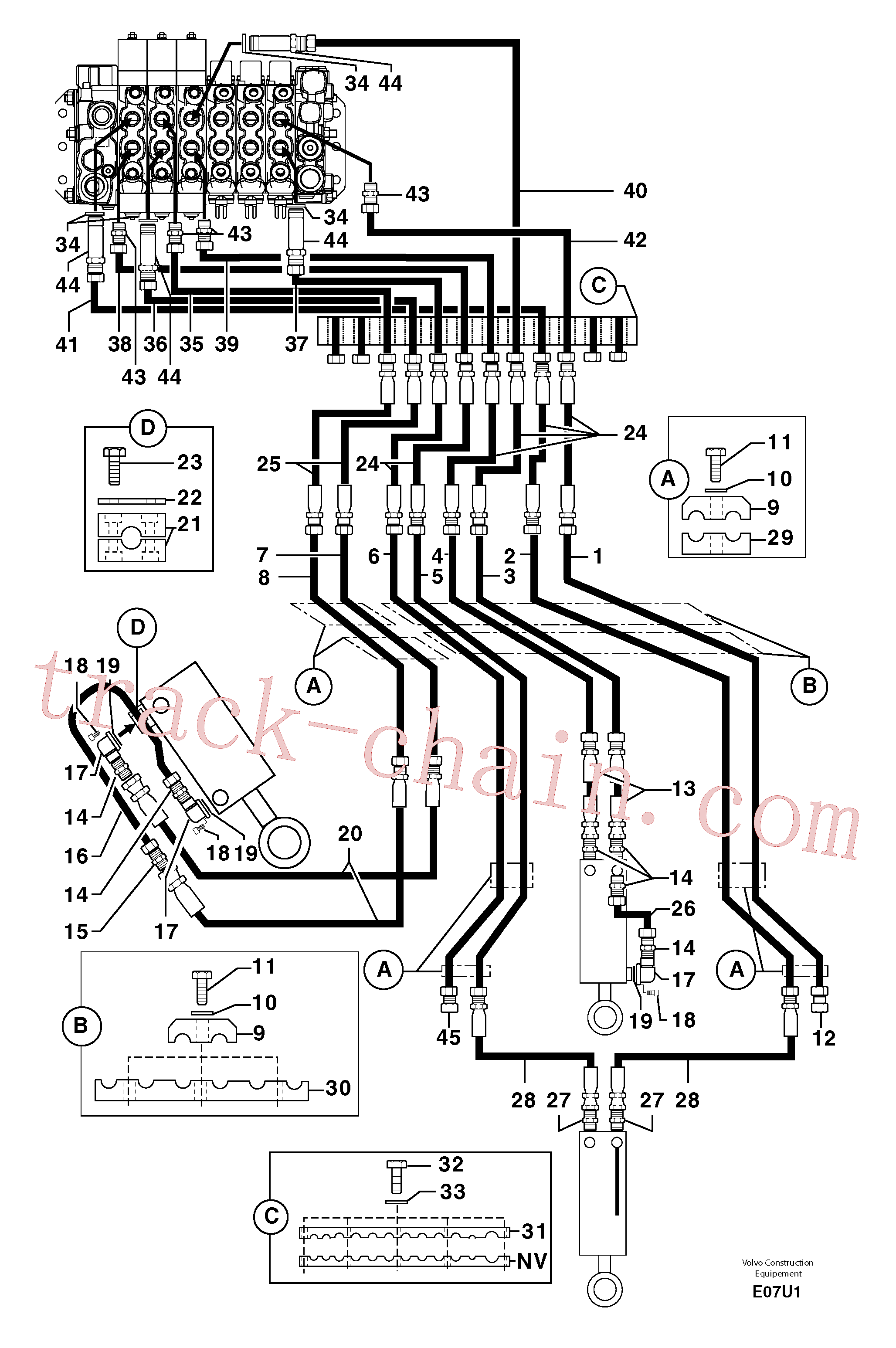 PJ4750122 Union for Volvo Excavator spare