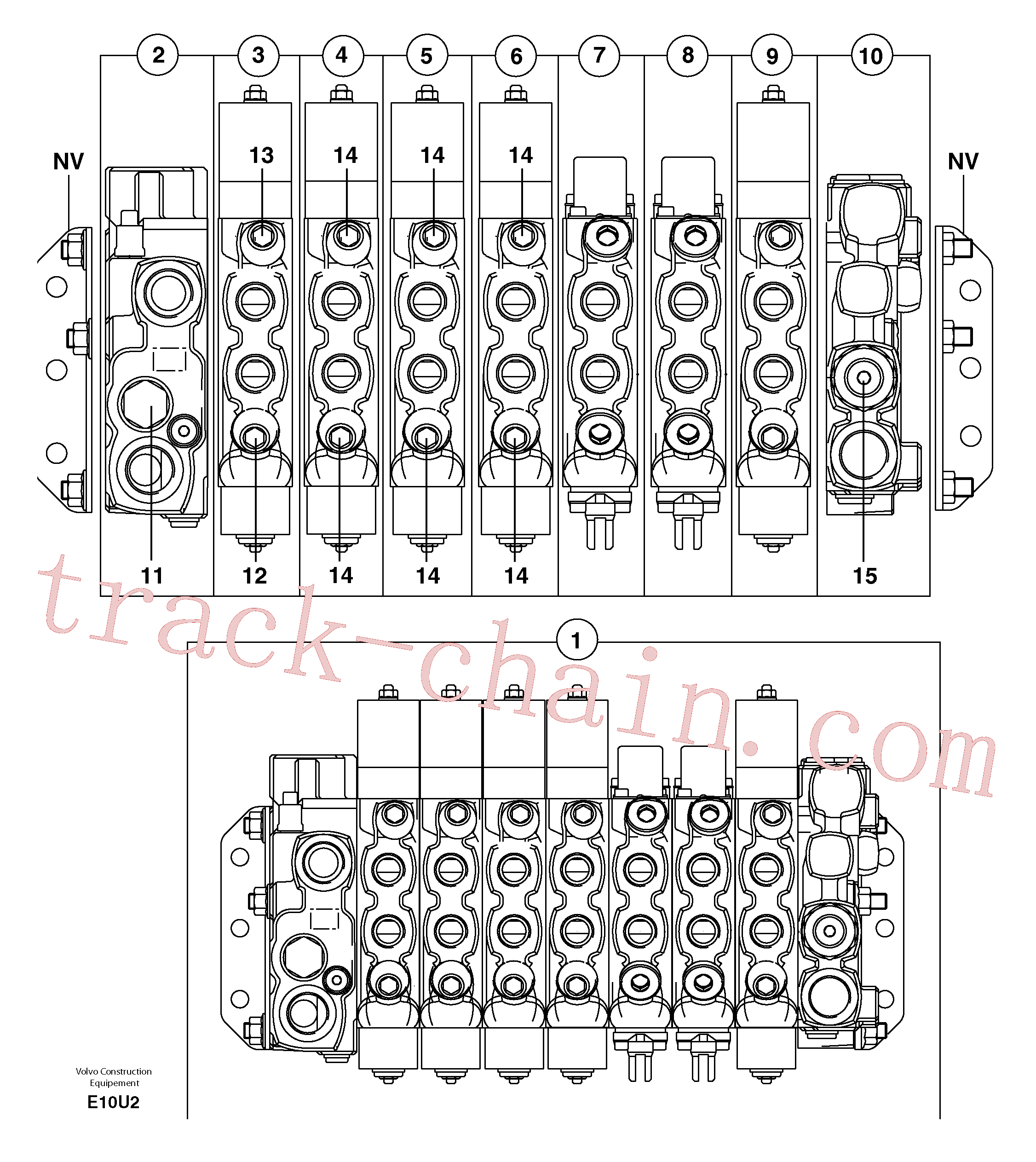 PJ7416704 for Volvo Control valve : 7 spools(E10U2 assembly)