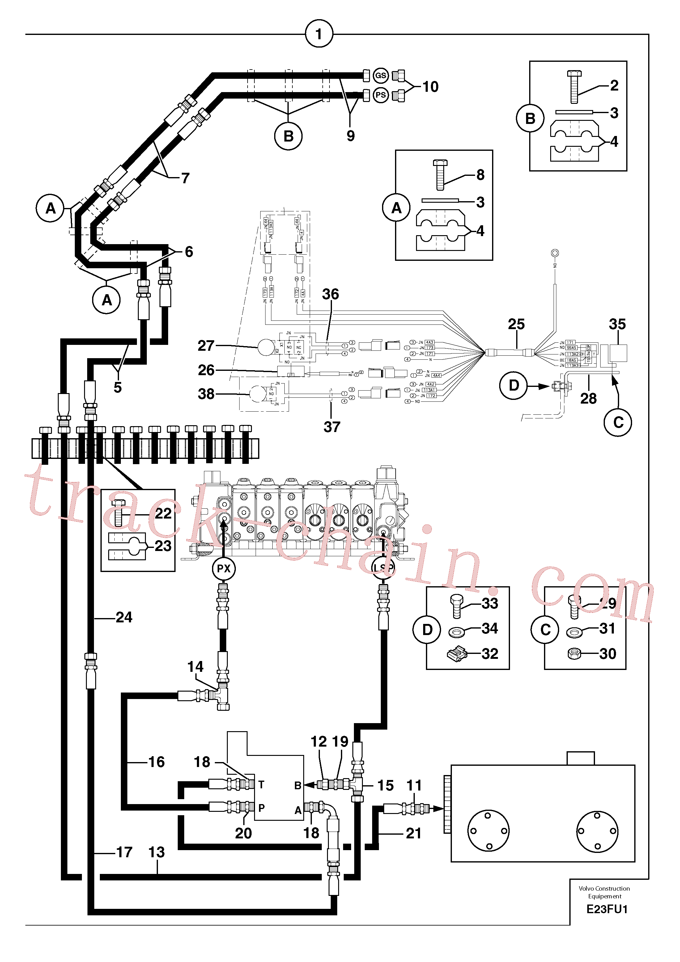 PJ5910587 for Volvo Hyd. circuit (quickfit/double-acting)(E23FU1 assembly)