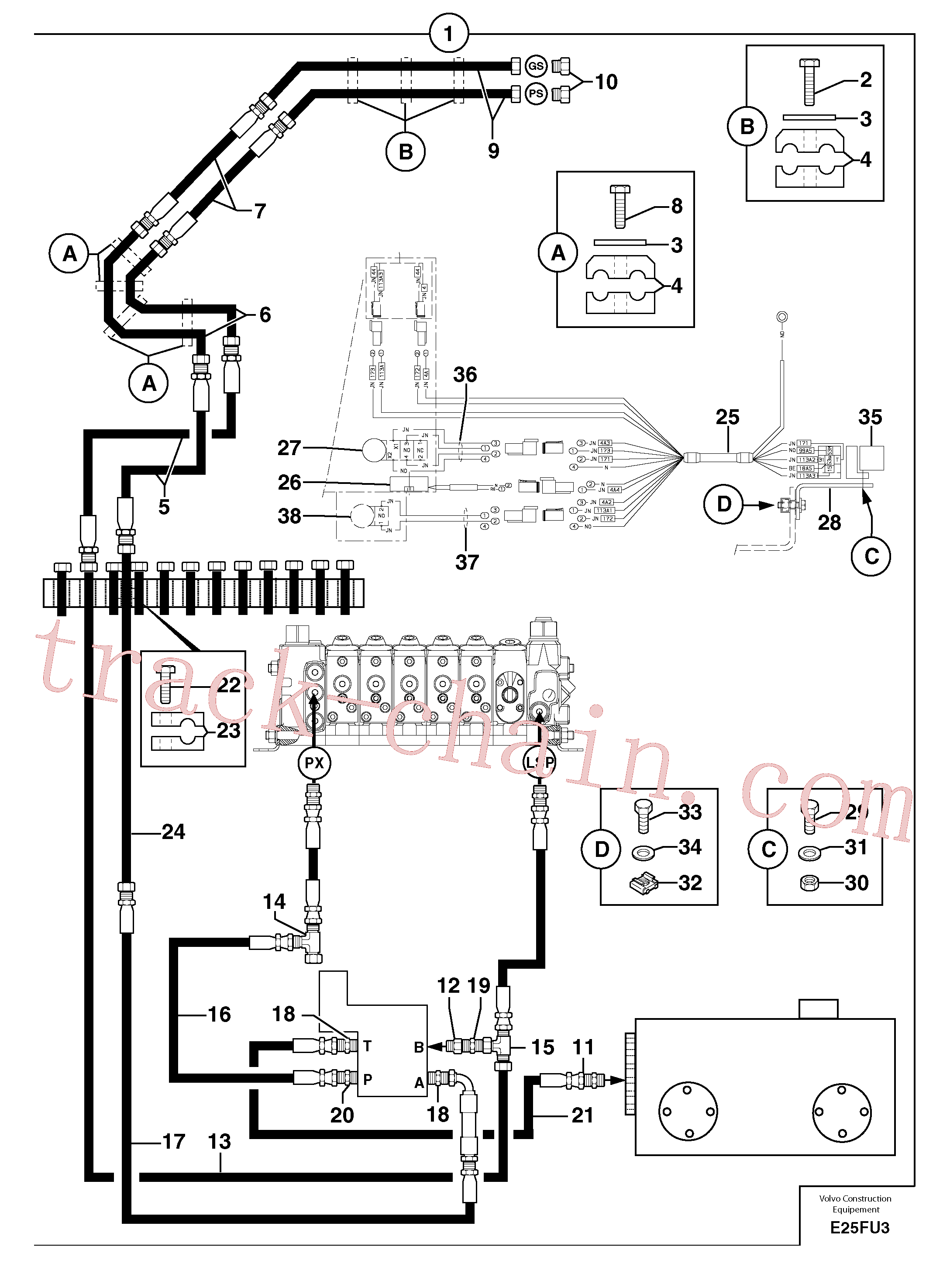 PJ5910587 for Volvo Hyd. circuit (quickfit/double-acting)(E25FU3 assembly)