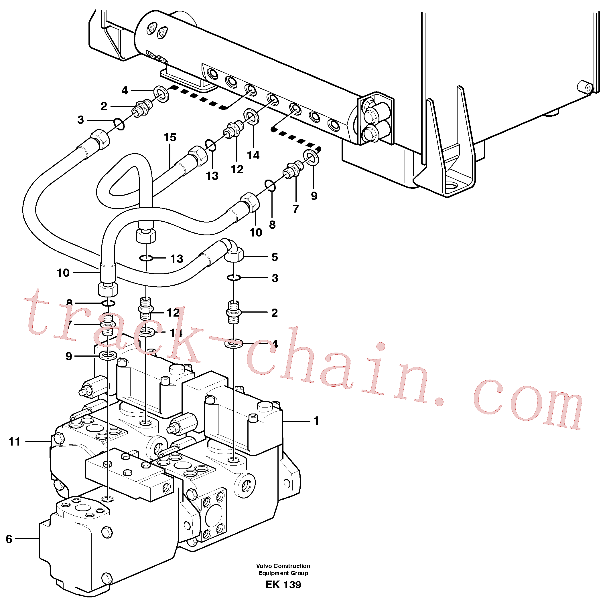 VOE13933963 for Volvo Oil-bleed line, pump(EK139 assembly)