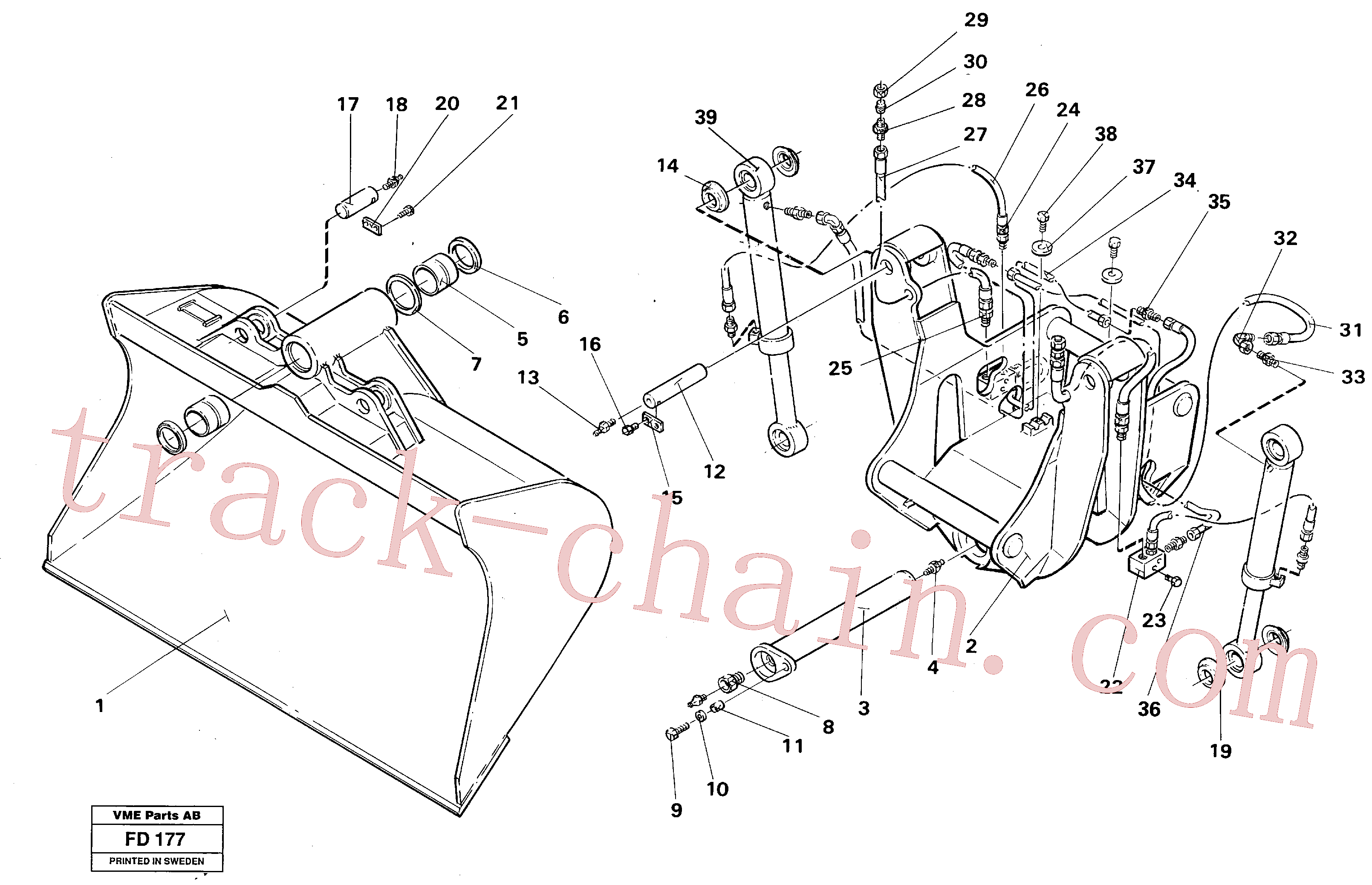 VOE14258648 for Volvo Articulated slope bucket(FD177 assembly)