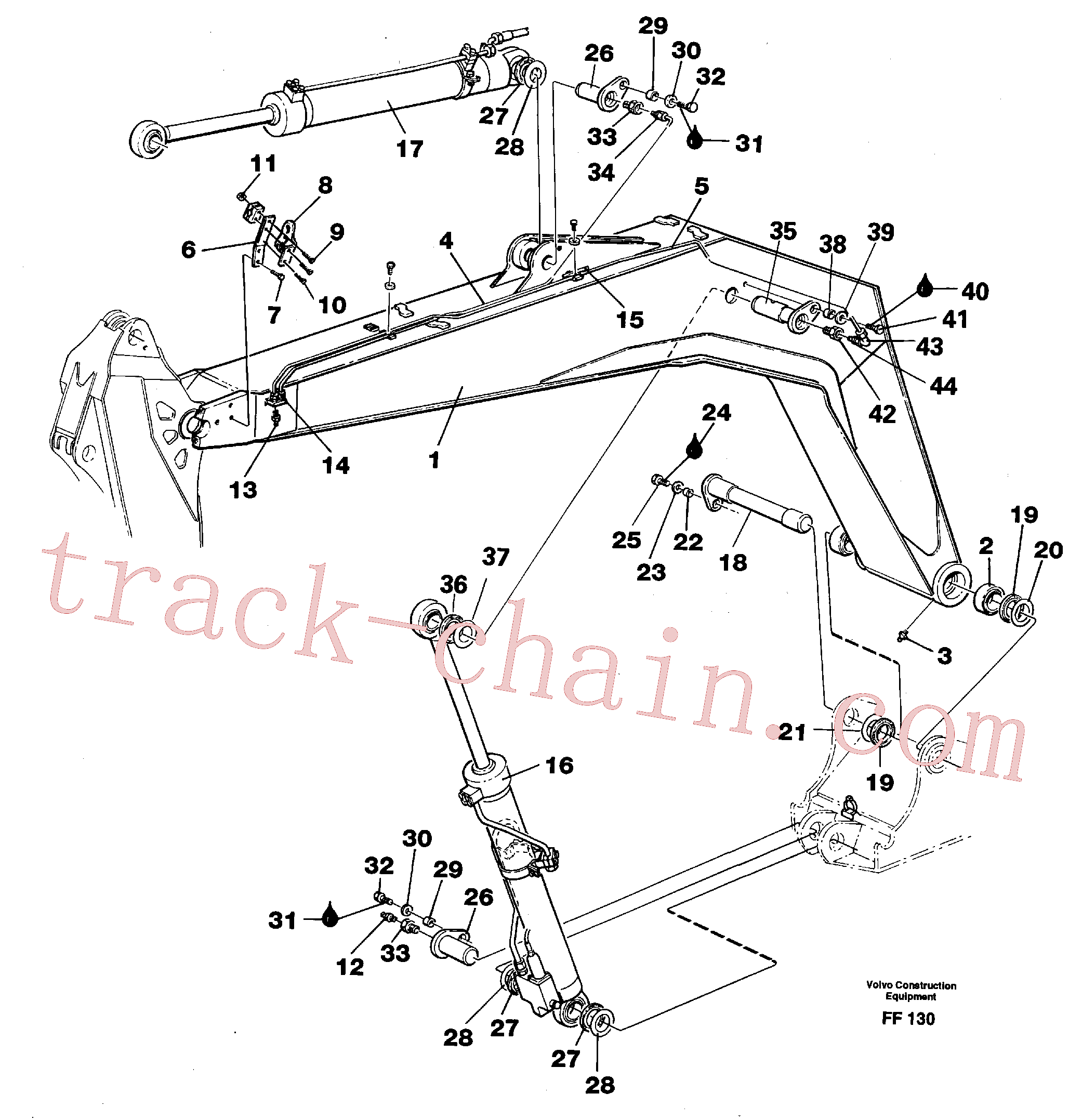 VOE6624649 for Volvo Backhoe boom 4,40m(FF130 assembly)