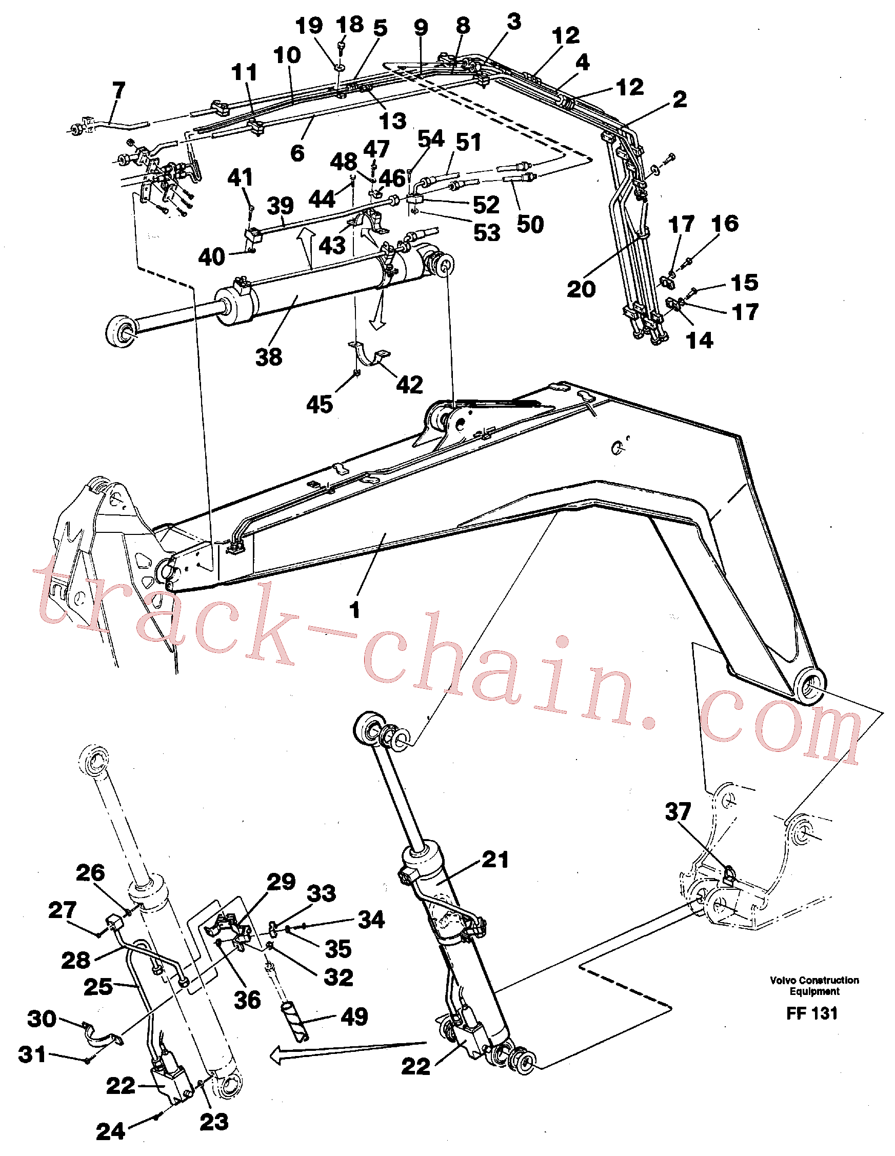 VOE14251609 for Volvo Hydraulic system, backhoeboom 4.40 m(FF131 assembly)