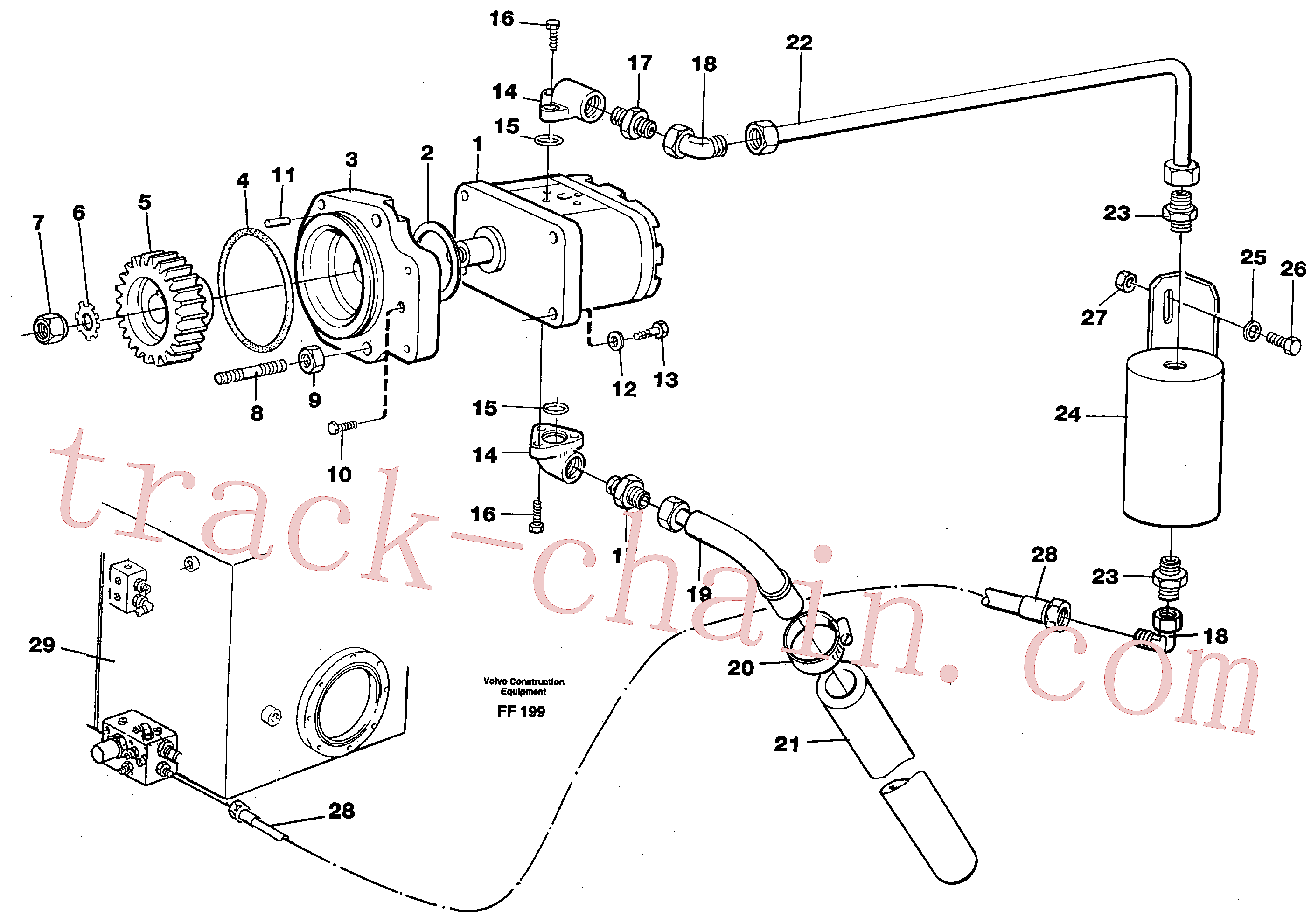 VOE14216080 for Volvo Servo pump(FF199 assembly)