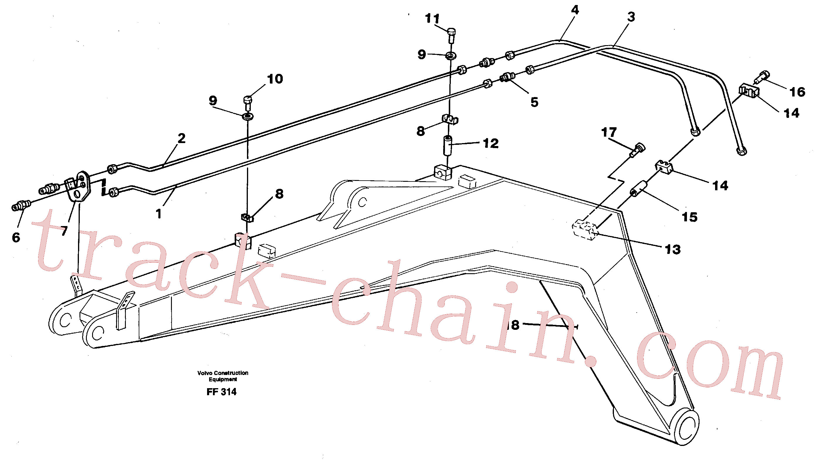 VOE14041005 for Volvo Grab bucket. boom 4.4m(FF314 assembly)