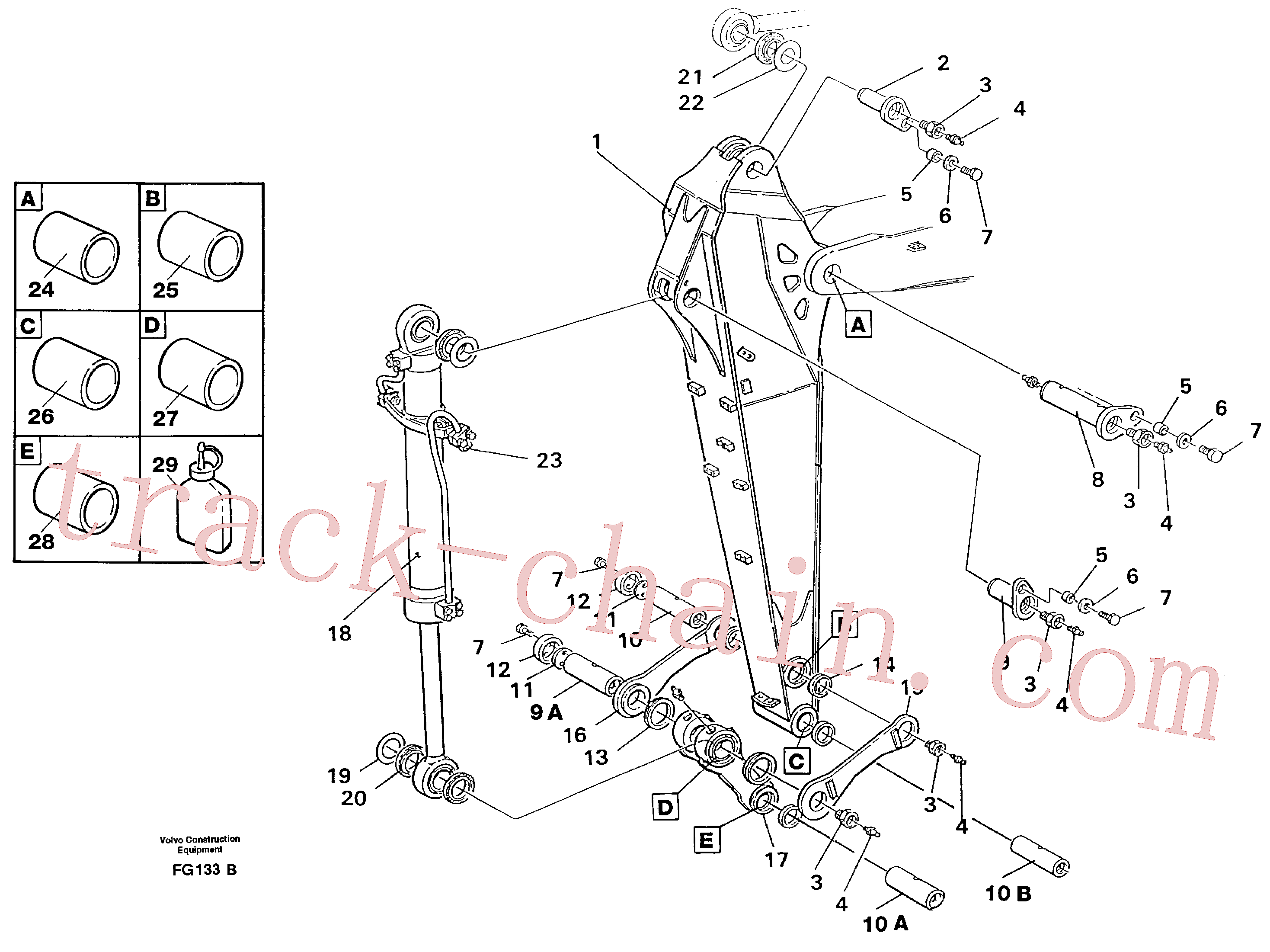 VOE14053419 for Volvo Backhoe dipper arm, 2.0m, 2.40m(FG133B assembly)