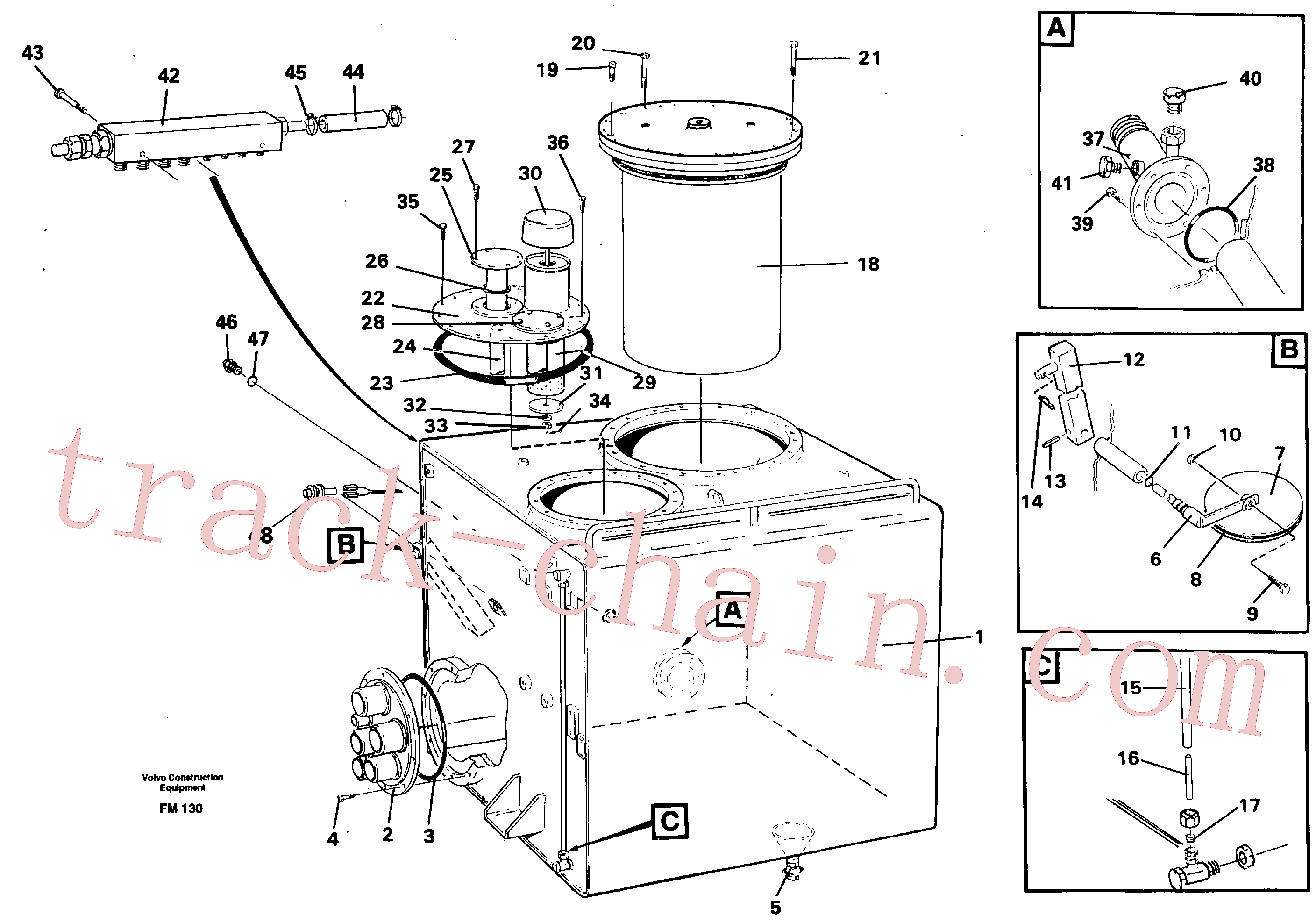 VOE14046574 for Volvo Hydraulic oil tank(FM130 assembly)