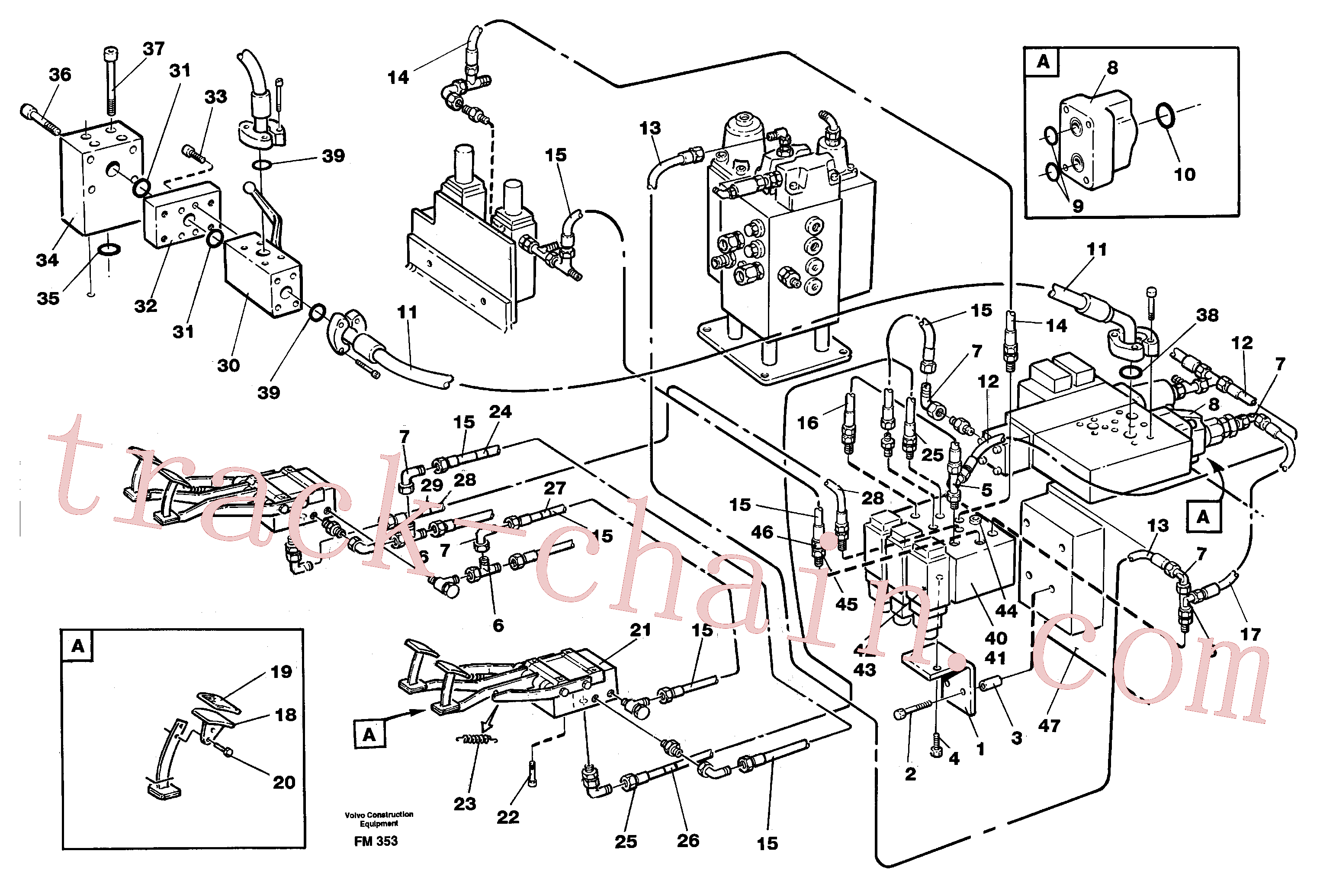 VOE14268215 for Volvo Shears/hammer hydraulics in base maschine(FM353 assembly)