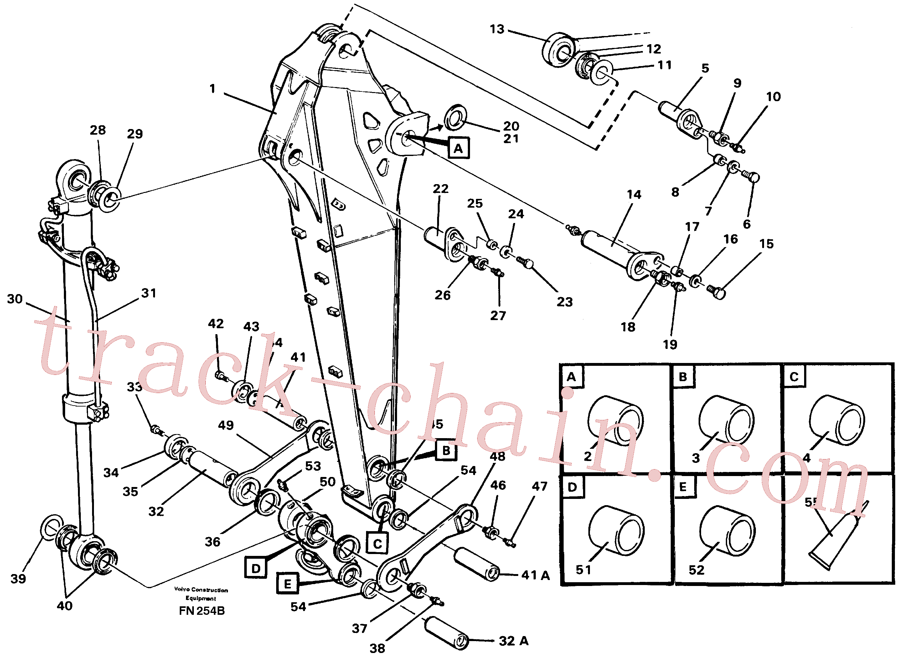 VOE14053419 for Volvo Dipper arm with connections, 2.0 m/2.4 m(FN254B assembly)