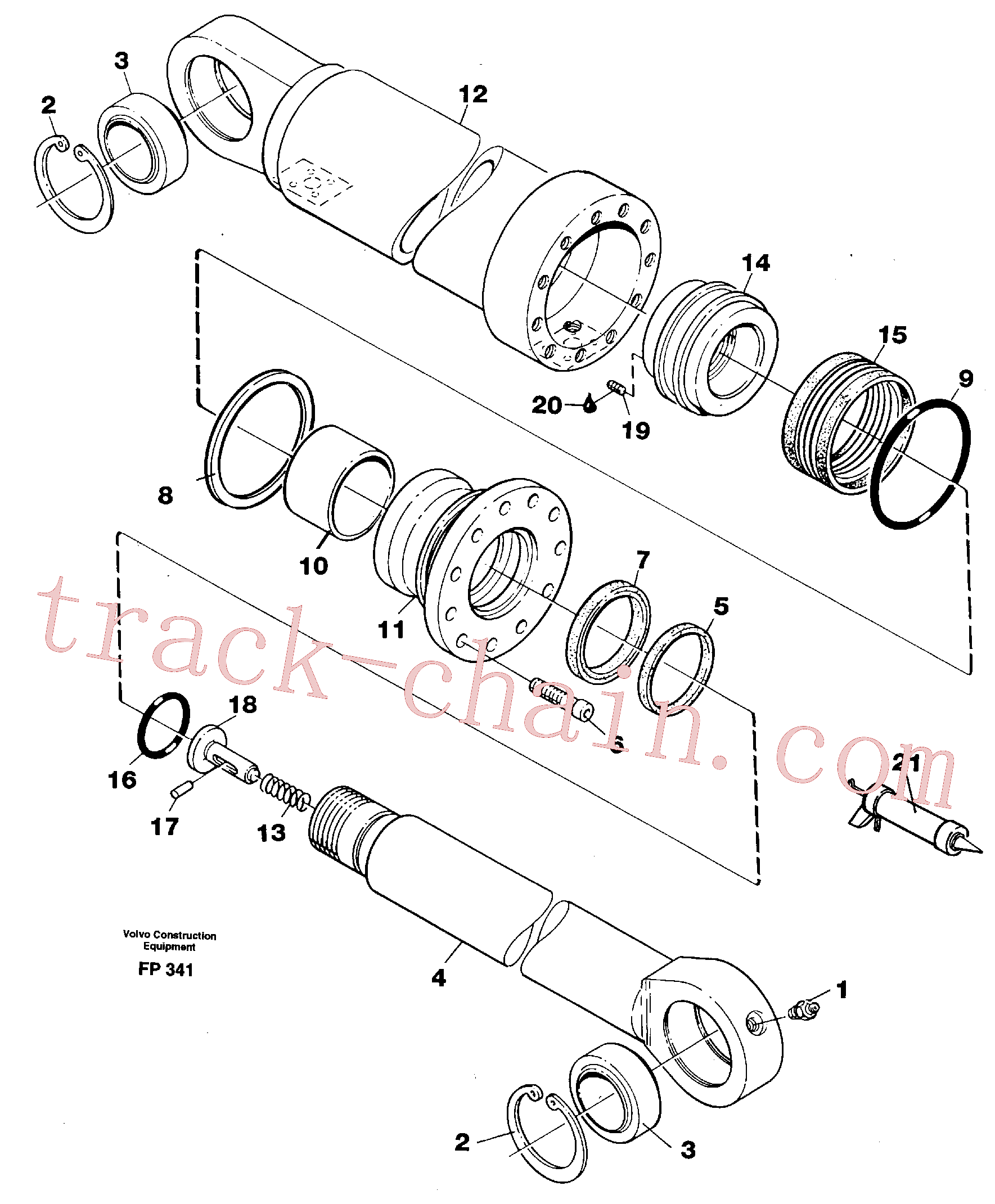 VOE14054622 for Volvo Hydraulic cylinder, stabilisor(FP341 assembly)