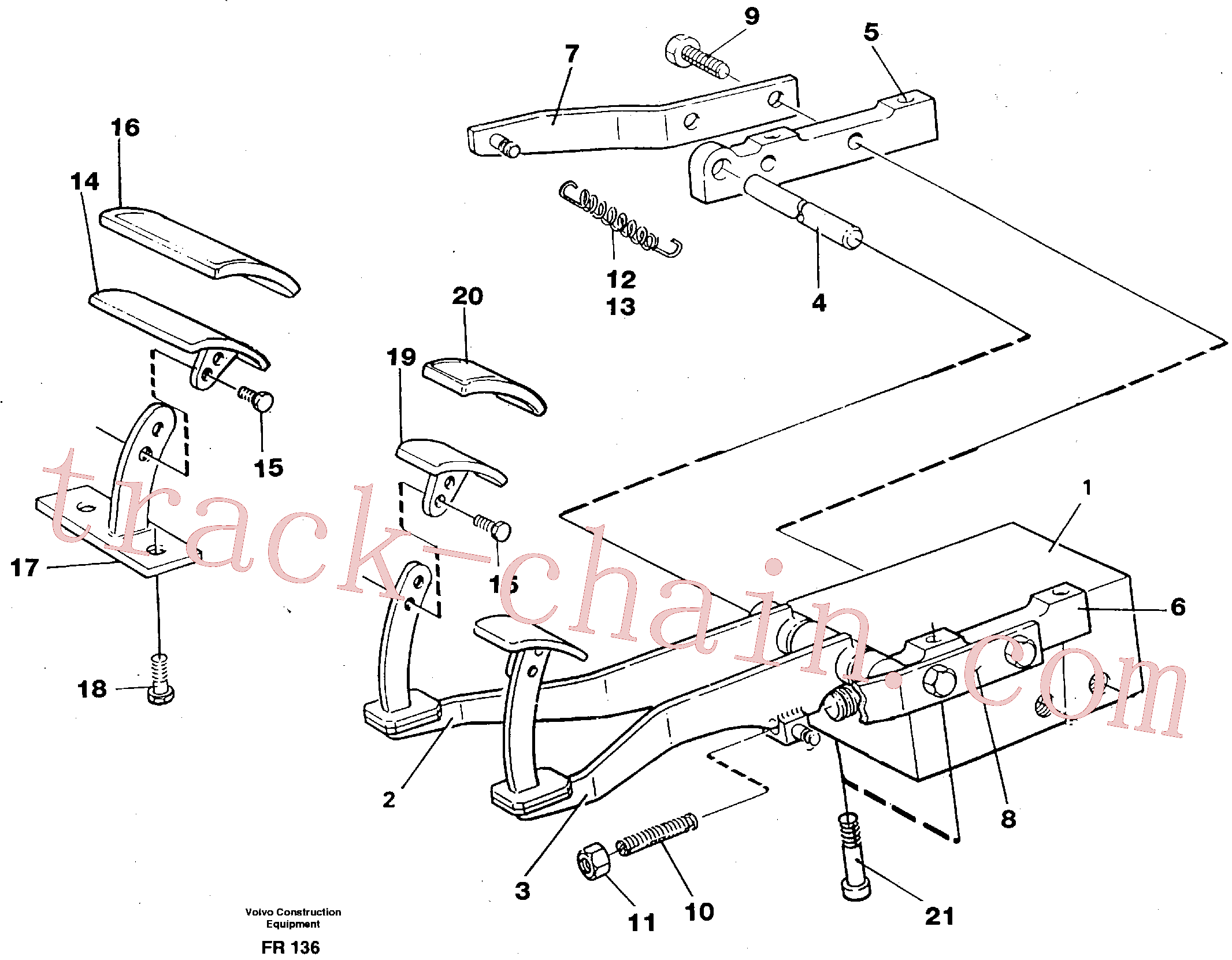 VOE14248452 for Volvo Pedal valve and foot rest(FR136 assembly)