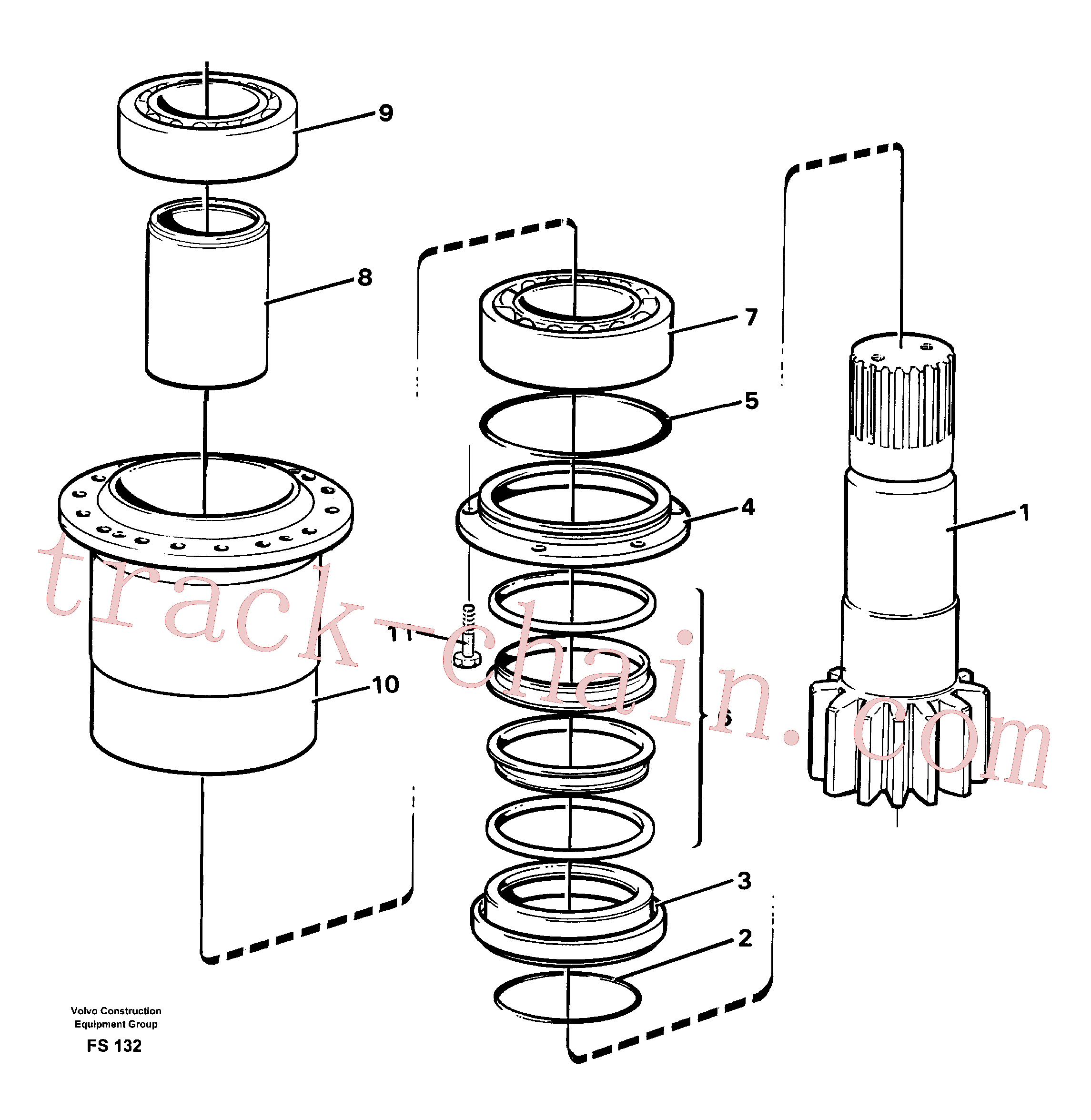 VOE14054395 for Volvo Slew drive shaft(FS132 assembly)