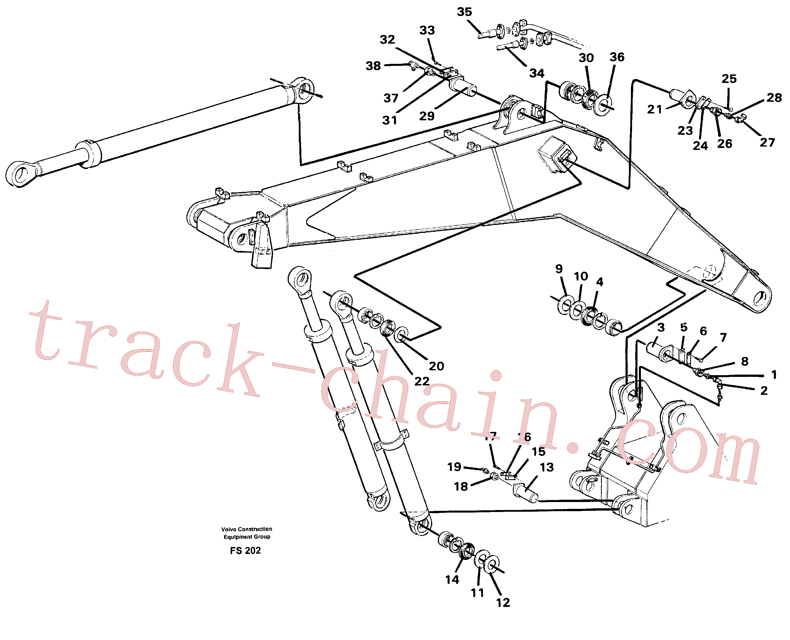 VOE11702903 for Volvo Backhoe boom 6.65 m(FS202 assembly)