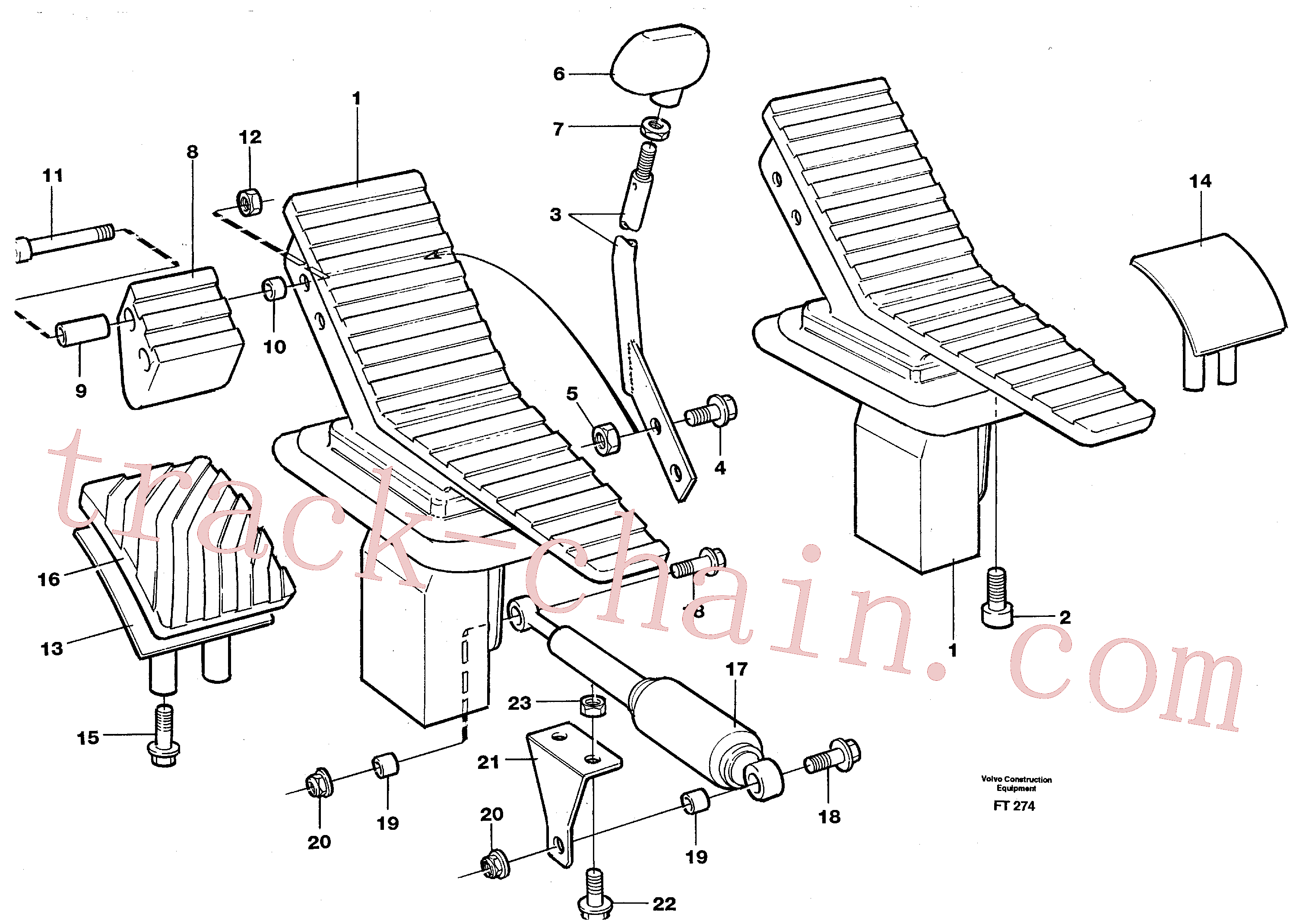 VOE14267826 for Volvo Pedal valve and foot rest(FT274 assembly)