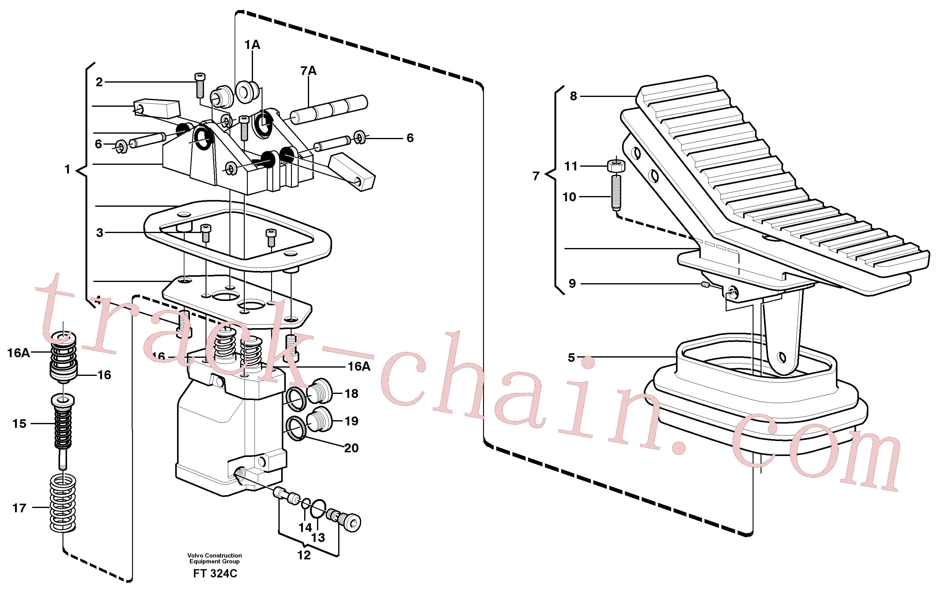 VOE11702891 for Volvo Pedal valve(FT324C assembly)