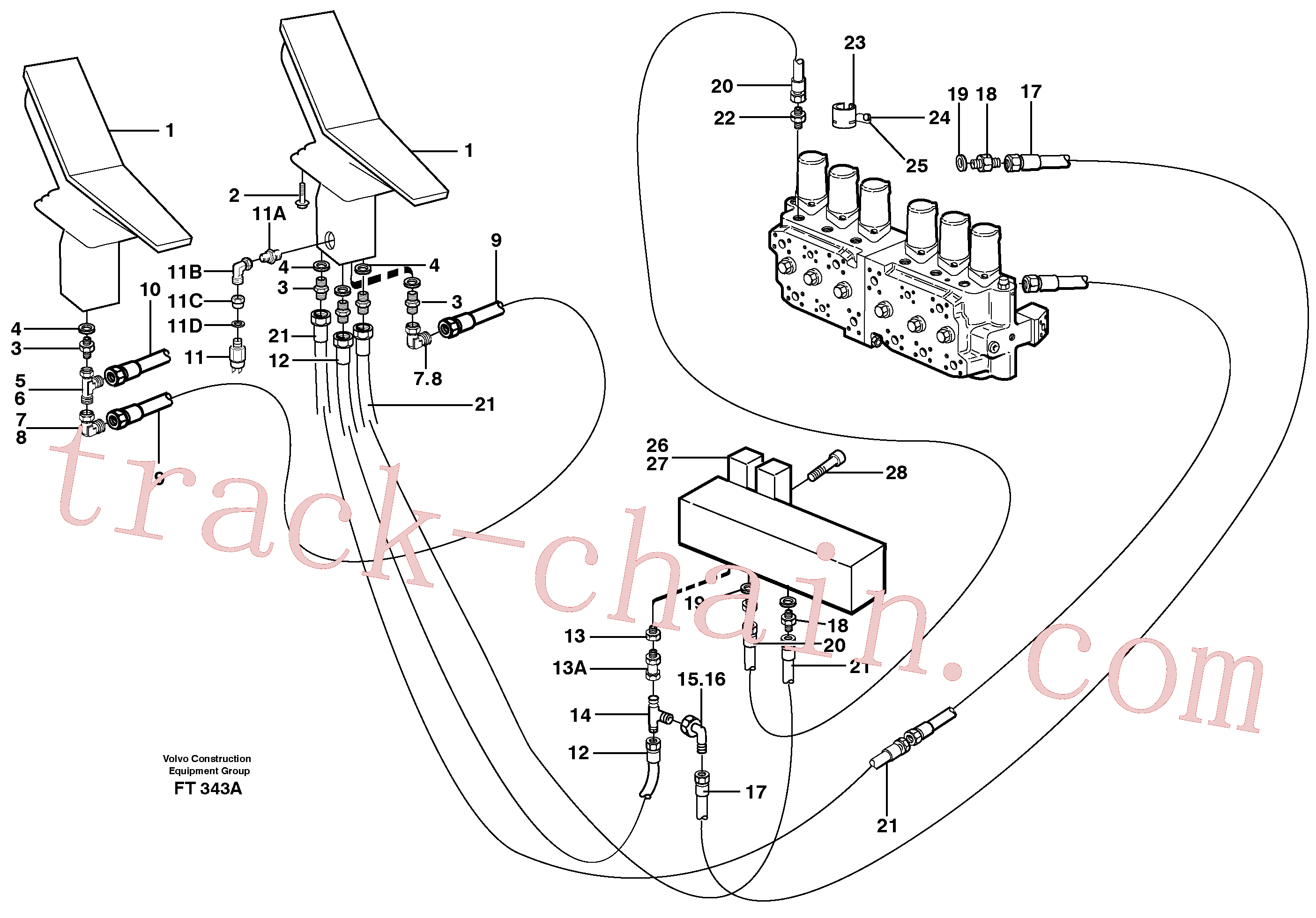 VOE14344072 for Volvo Servo hydraulics, hammer hydr. on base machine(FT343A assembly)