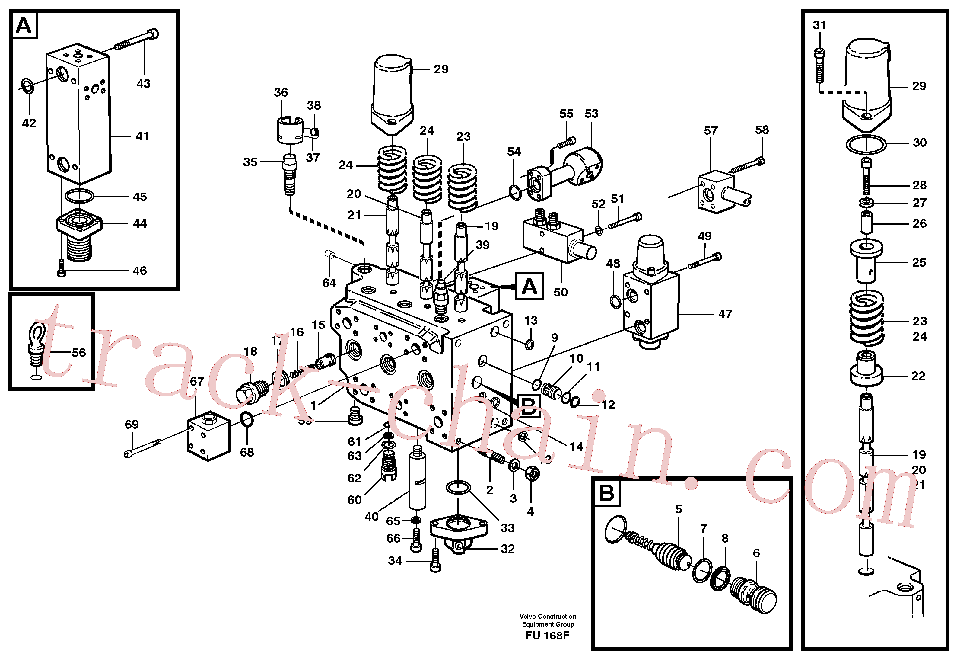 VOE14342504 for Volvo Main valve assembly, dipper arm, track Rh, option(FU168F assembly)