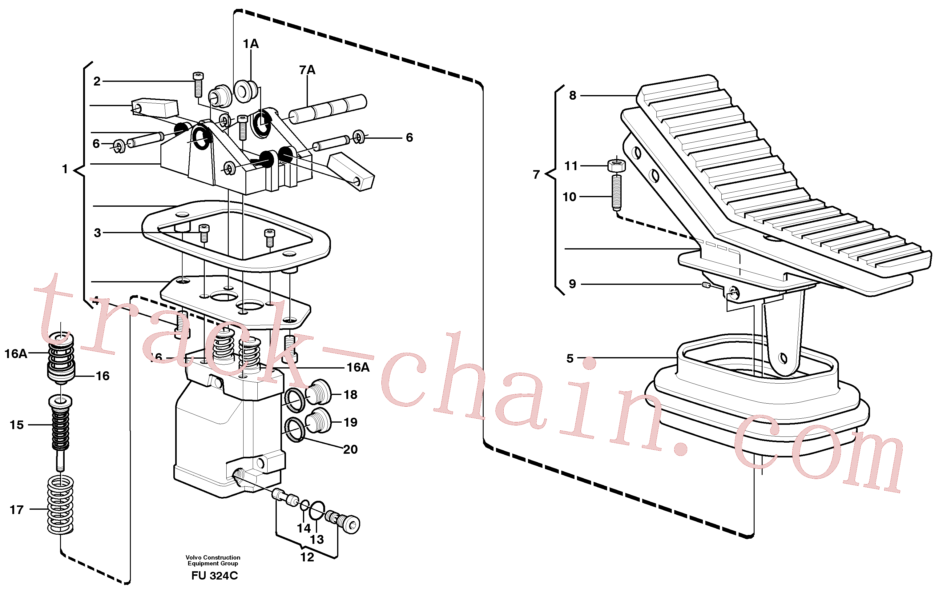 VOE11702891 for Volvo Pedal valve(FU324C assembly)