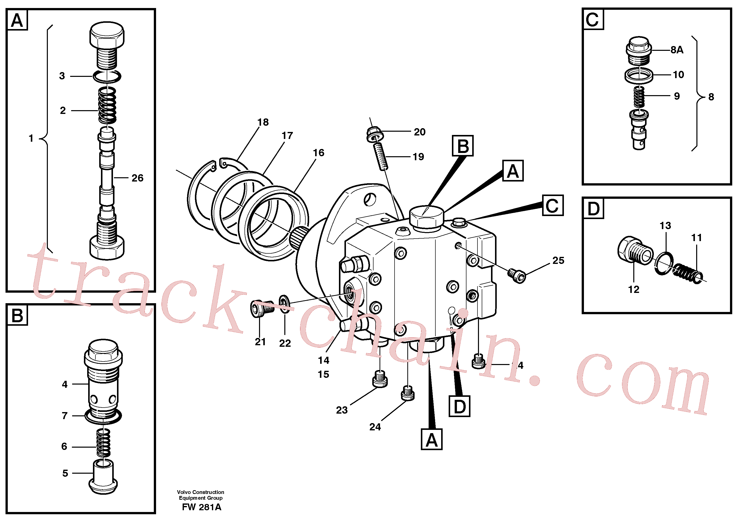 VOE11702854 for Volvo Hydraulic motor, travel(FW281A assembly)