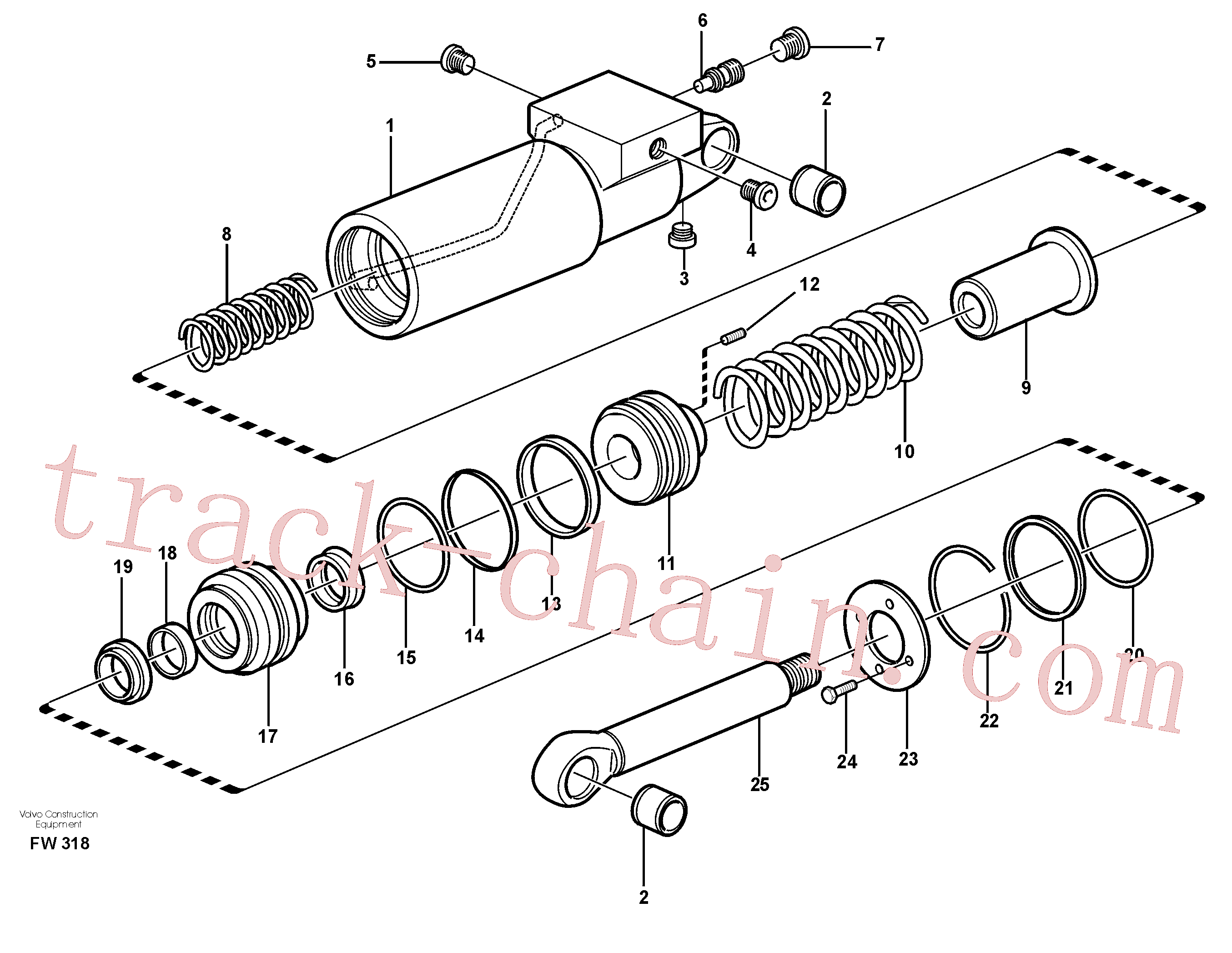 VOE14342076 for Volvo Hydraulic cylinder(FW318 assembly)