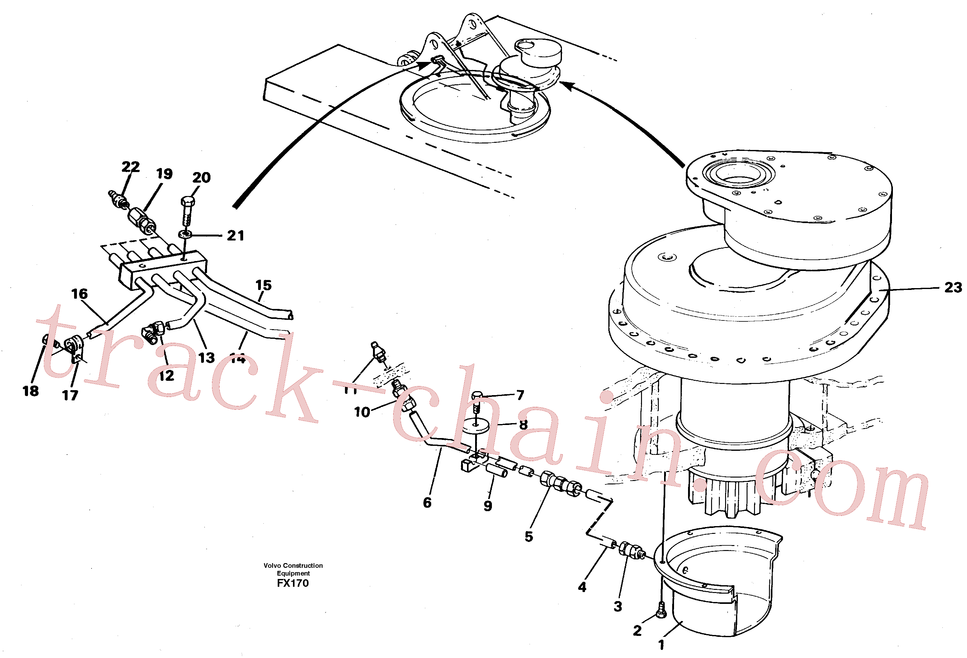 VOE14258969 for Volvo Slew transmission, lubricating pipe(FX170 assembly)