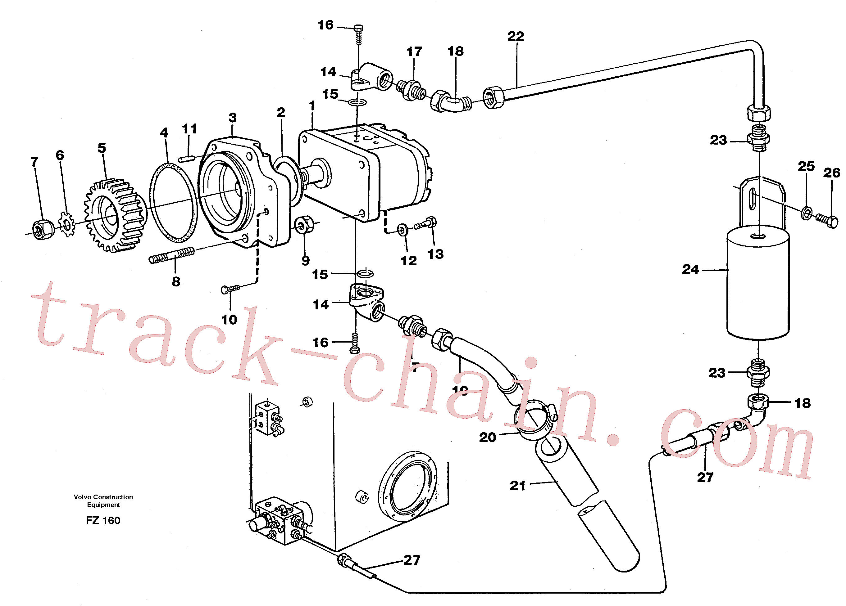 VOE14216080 for Volvo Servo pump(FZ160 assembly)