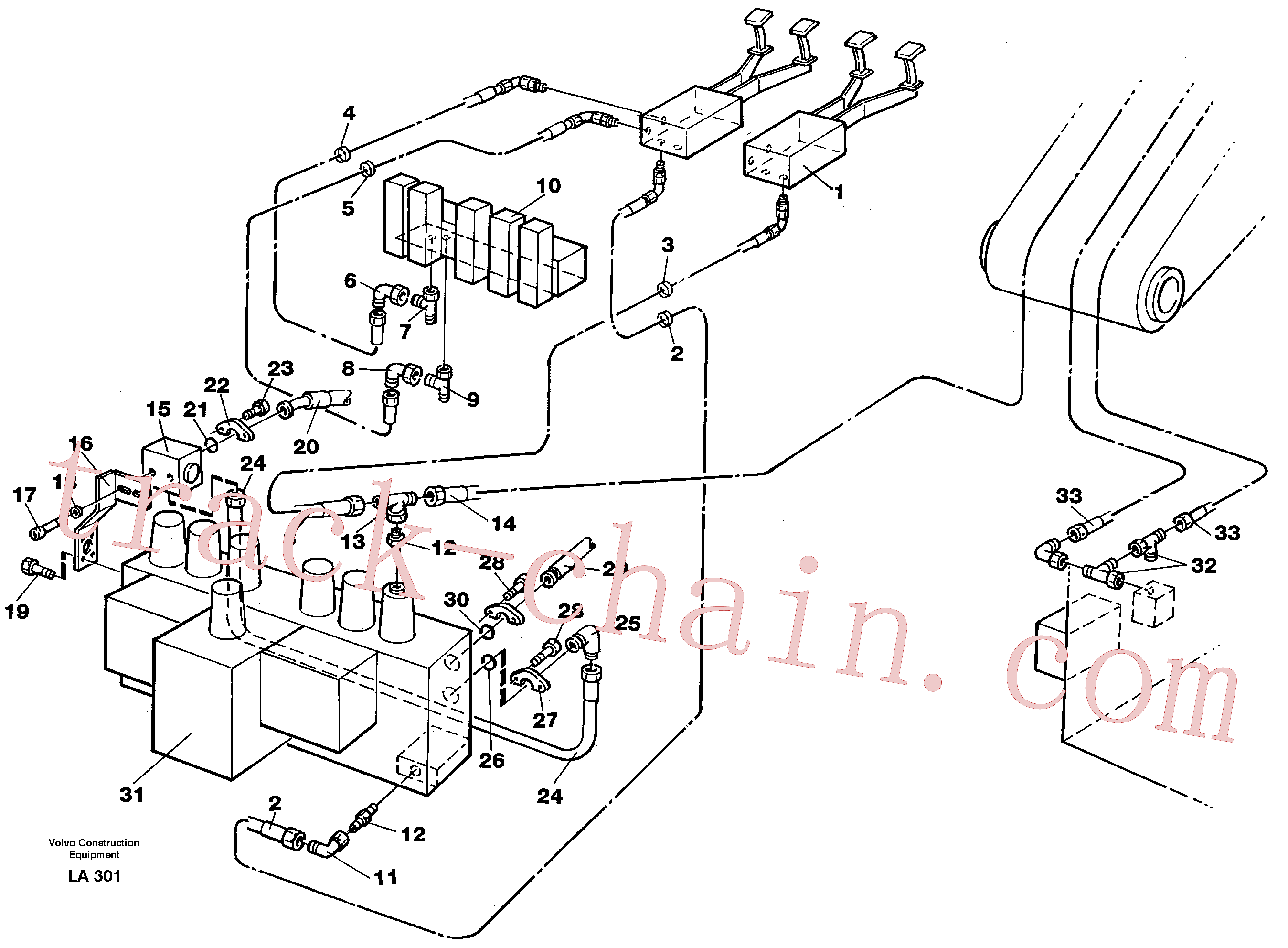 VOE14343472 for Volvo Hydraulic system adjustable boom in base machine(LA301 assembly)