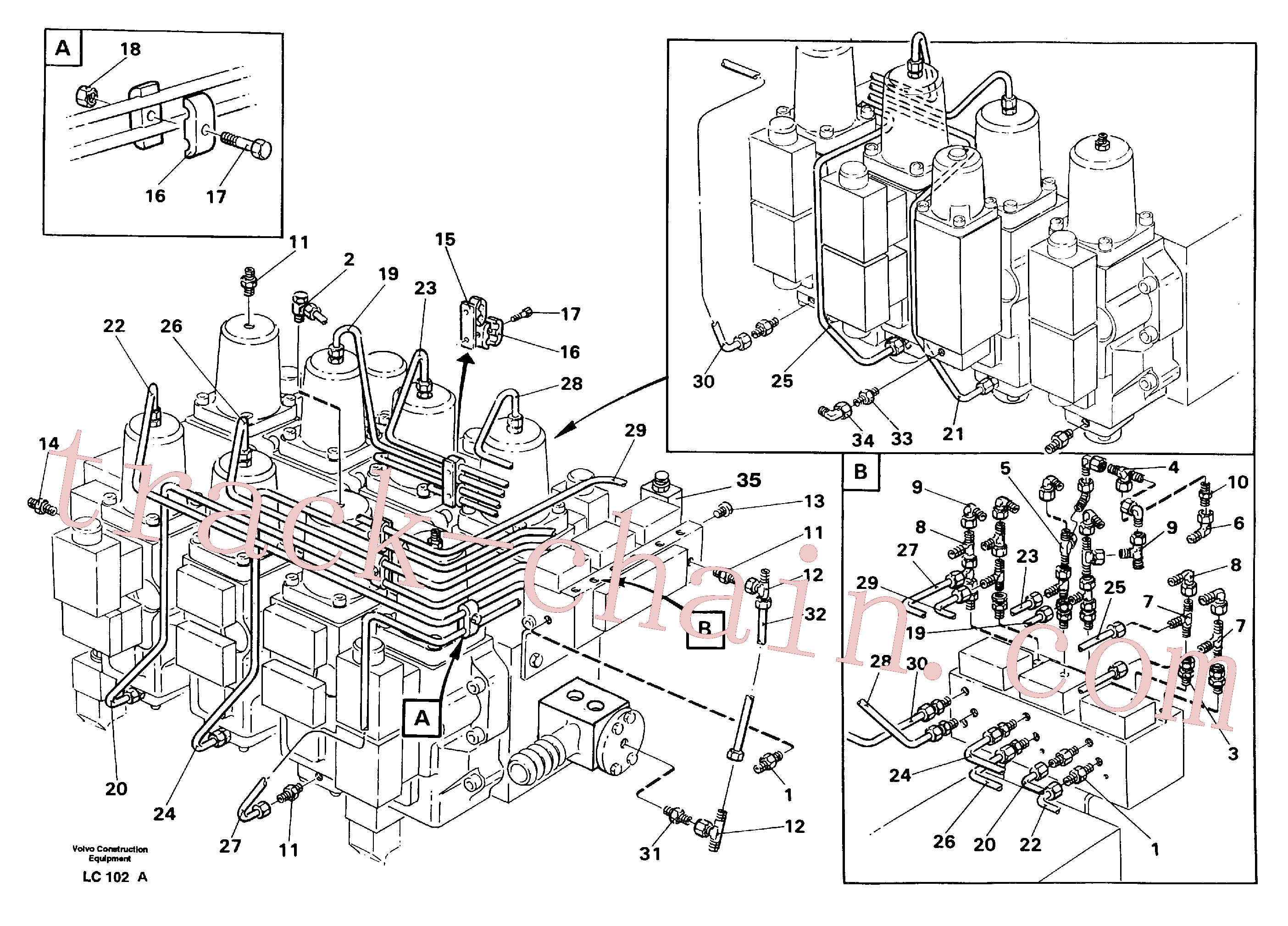 VOE14247378 for Volvo Main valve assembly, tubes connections(LC102A assembly)