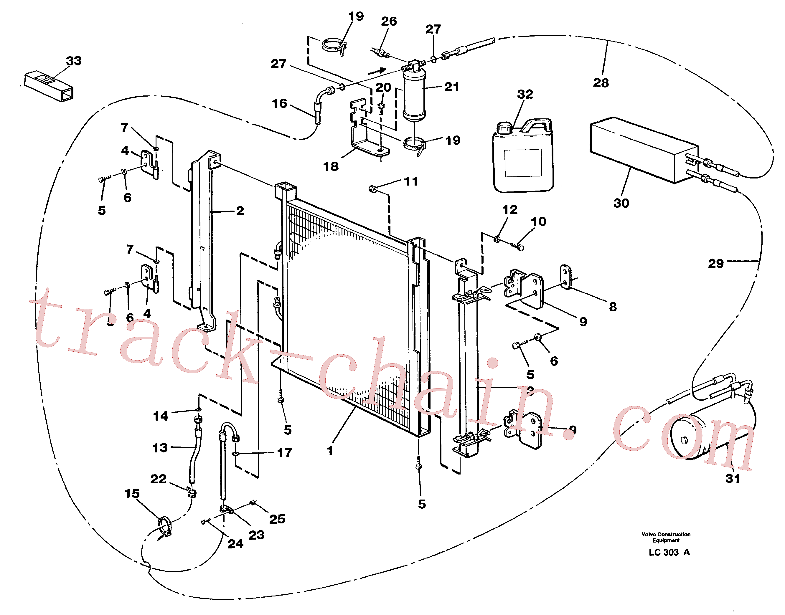 VOE14216275 for Volvo Condensor with fitting parts, cooling agent R134a(LC303A assembly)