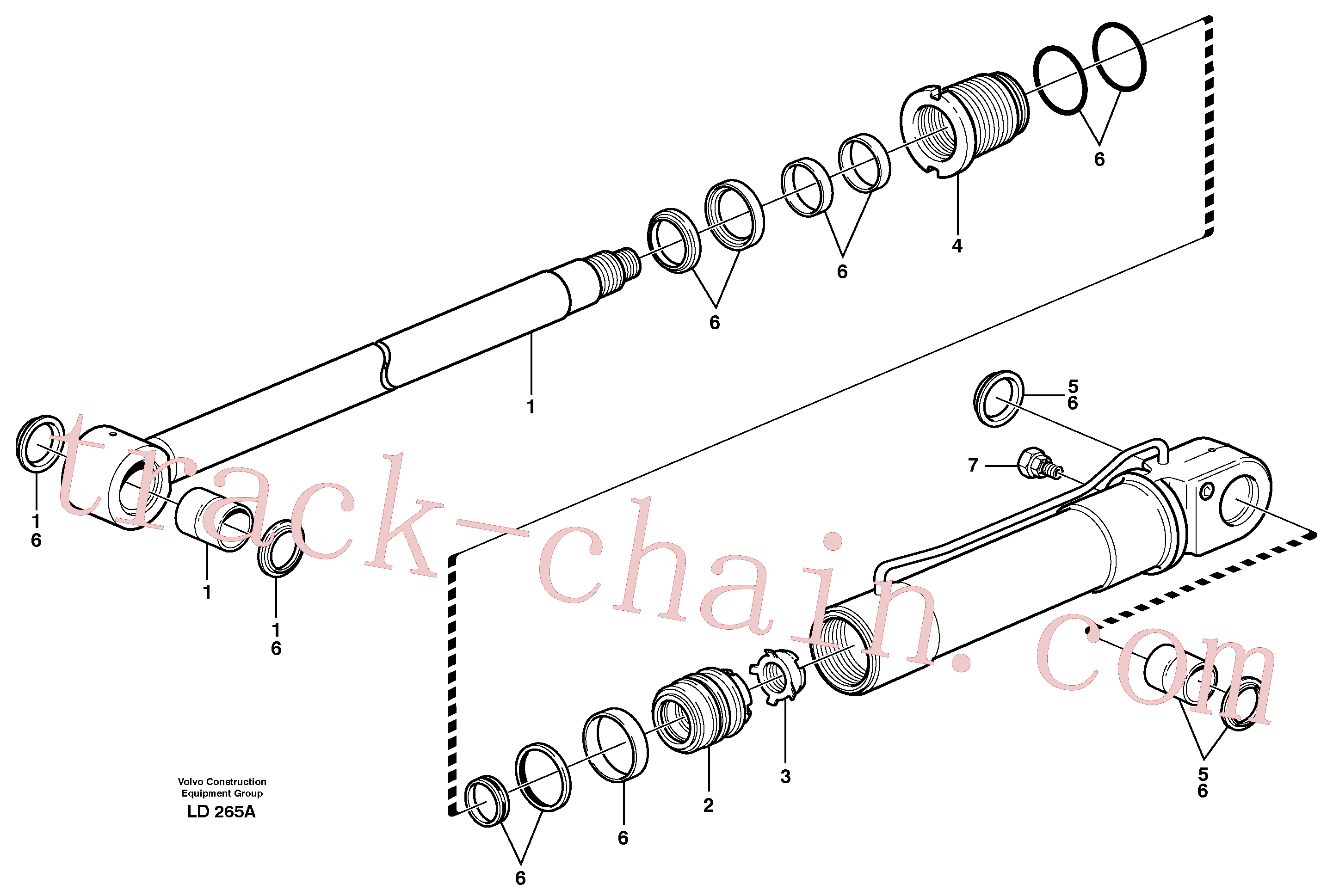 VOE11705683 for Volvo Hydraulic cylinder, stabilisor(LD265A assembly)