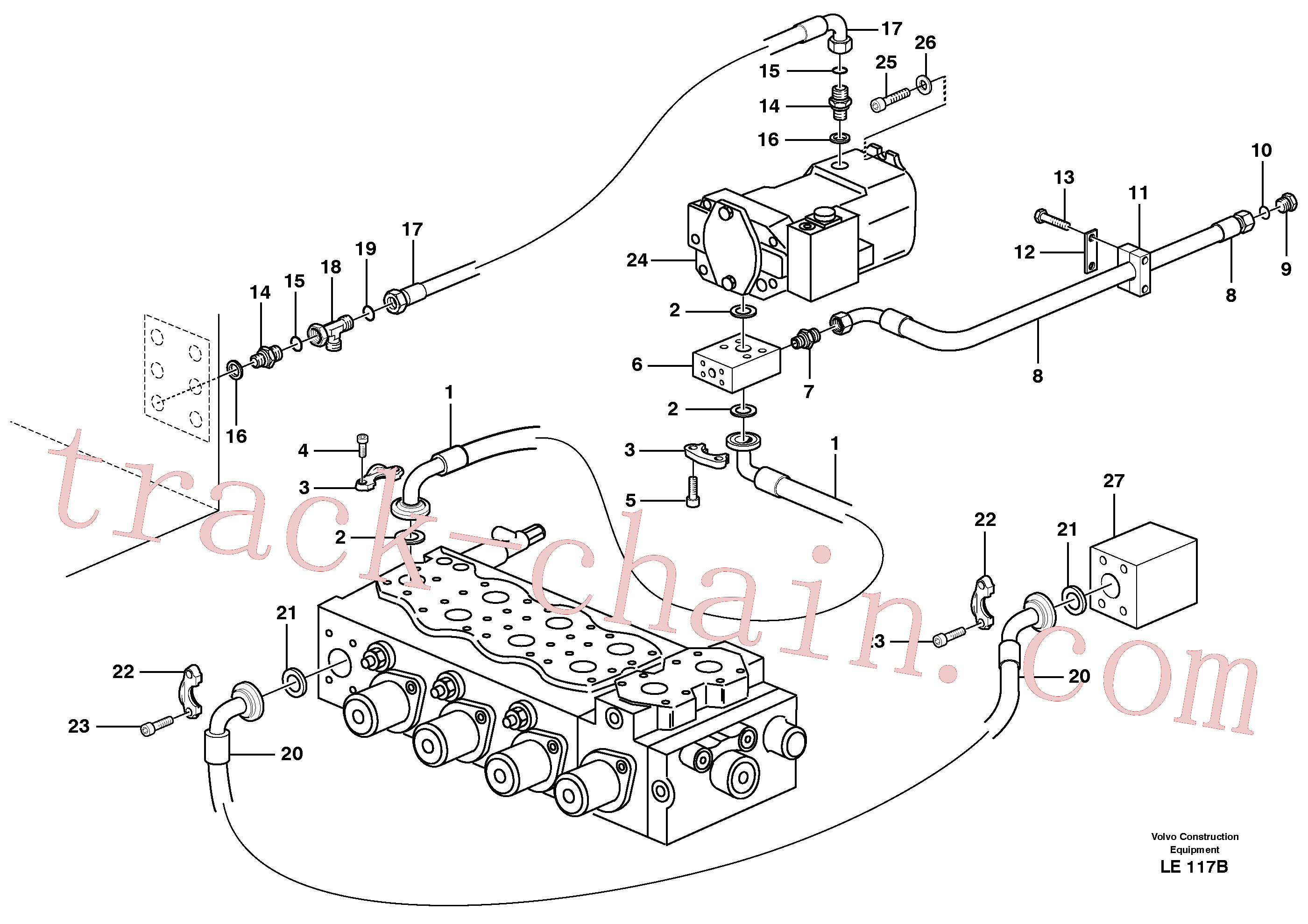 VOE14370302 for Volvo Hydraulic system, feed line(LE117B assembly)