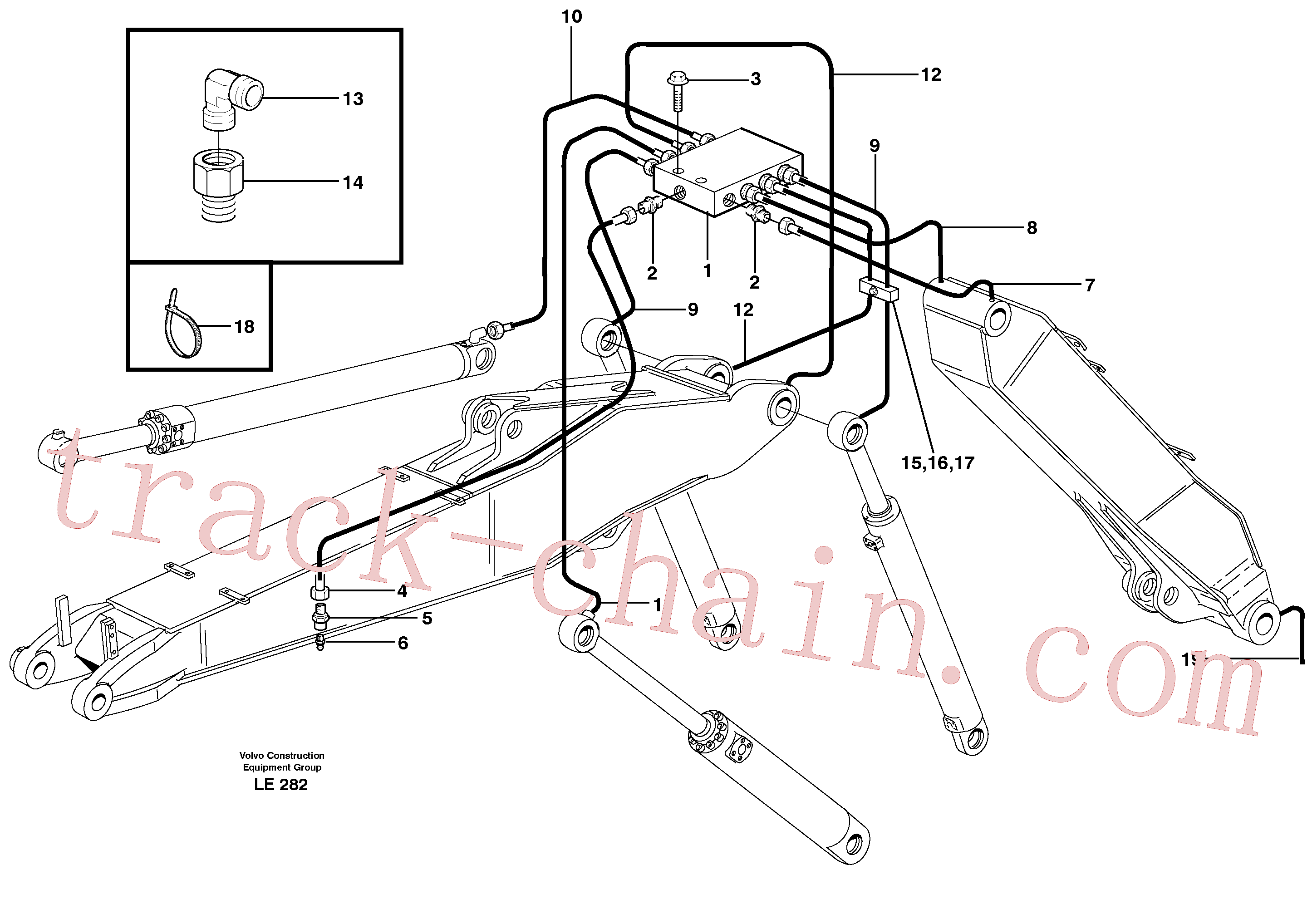 VOE14371973 for Volvo Central lubrication, adjustable boom(LE282 assembly)