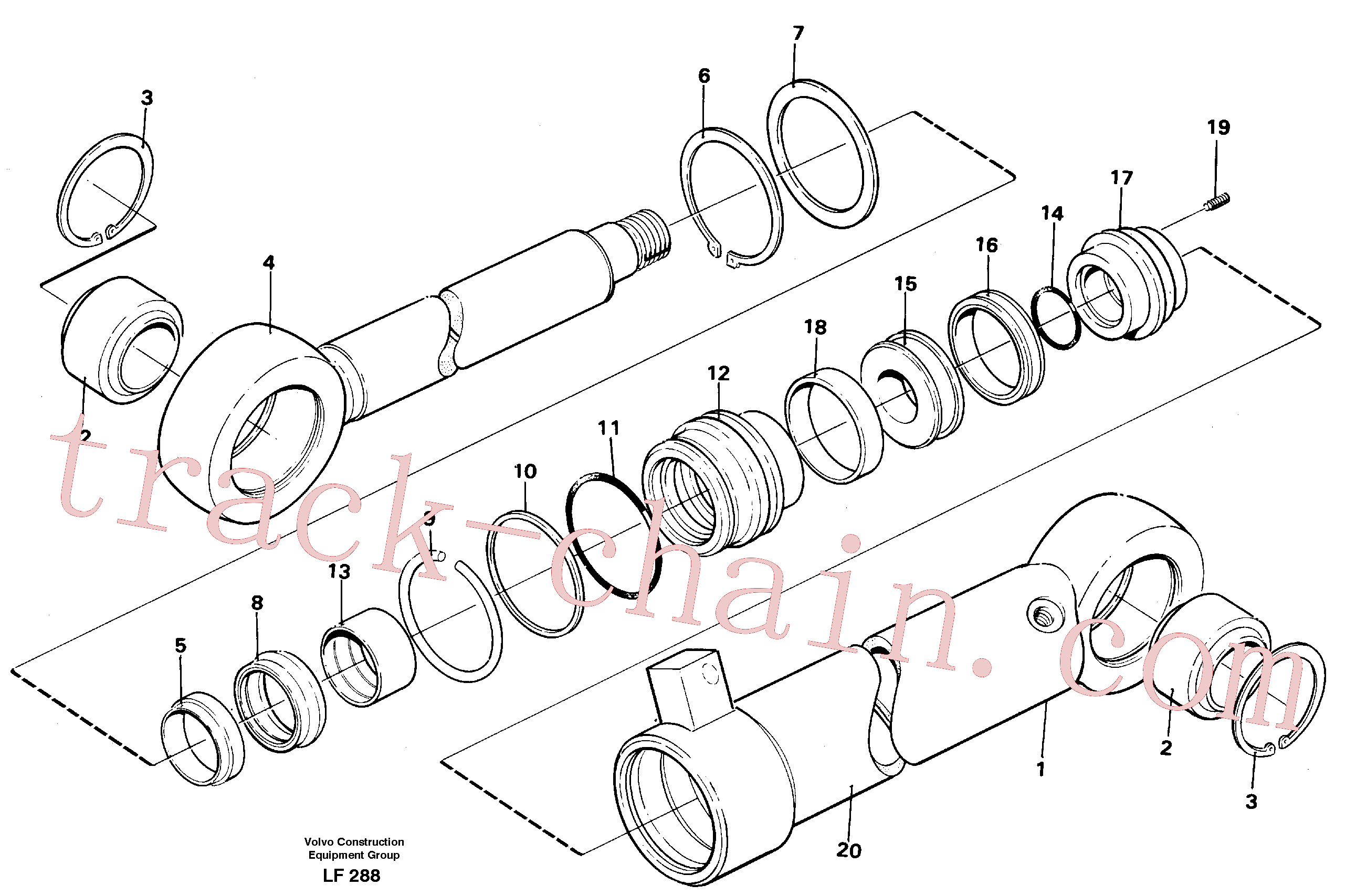 VOE14213404 for Volvo Hydraulic cylinder, slope bucket(LF288 assembly)