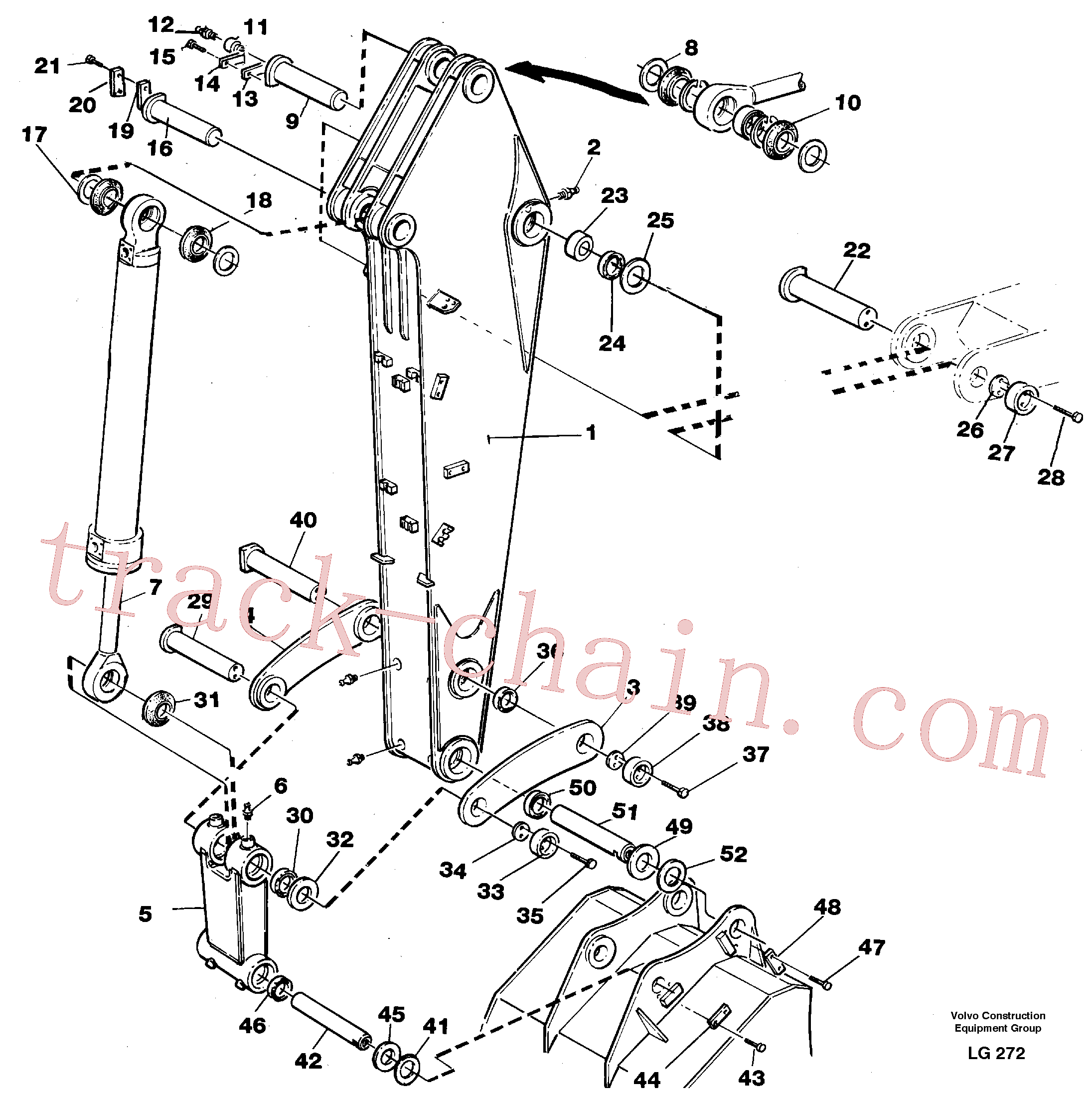 VOE14053411 for Volvo Backhoe dipper arm 2.4m(LG272 assembly)