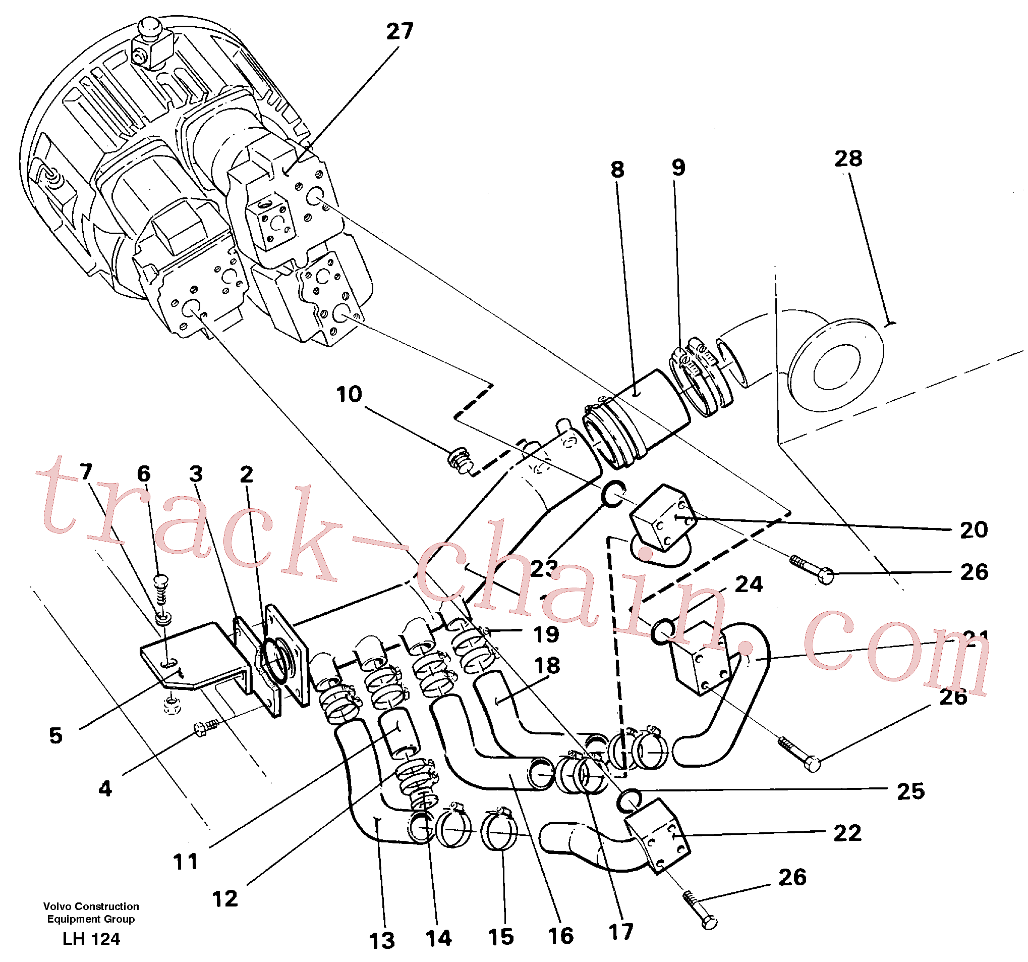 VOE14238071 for Volvo Hydraulic system suction lines(LH124 assembly)