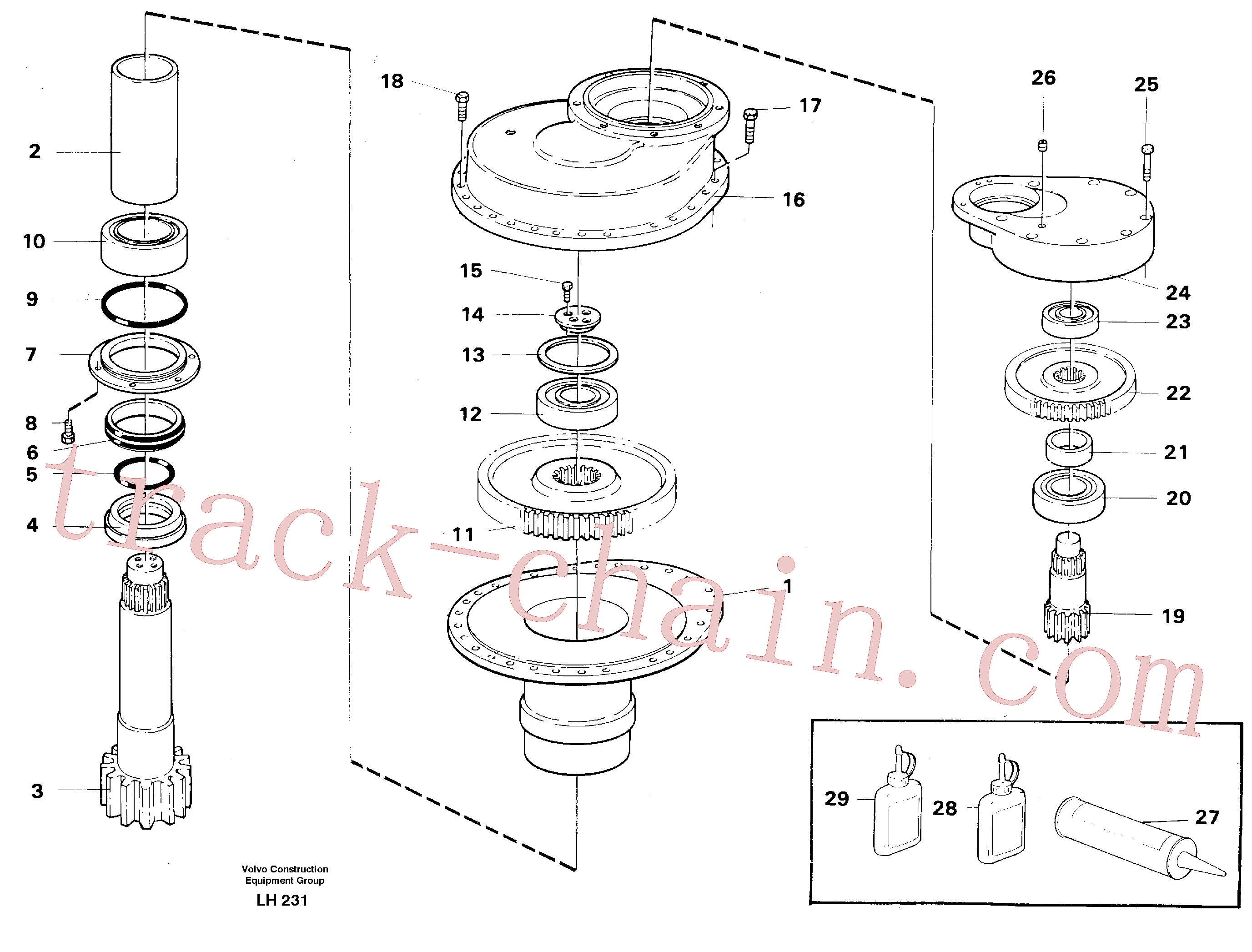 VOE14233131 for Volvo Swing gearbox(LH231 assembly)