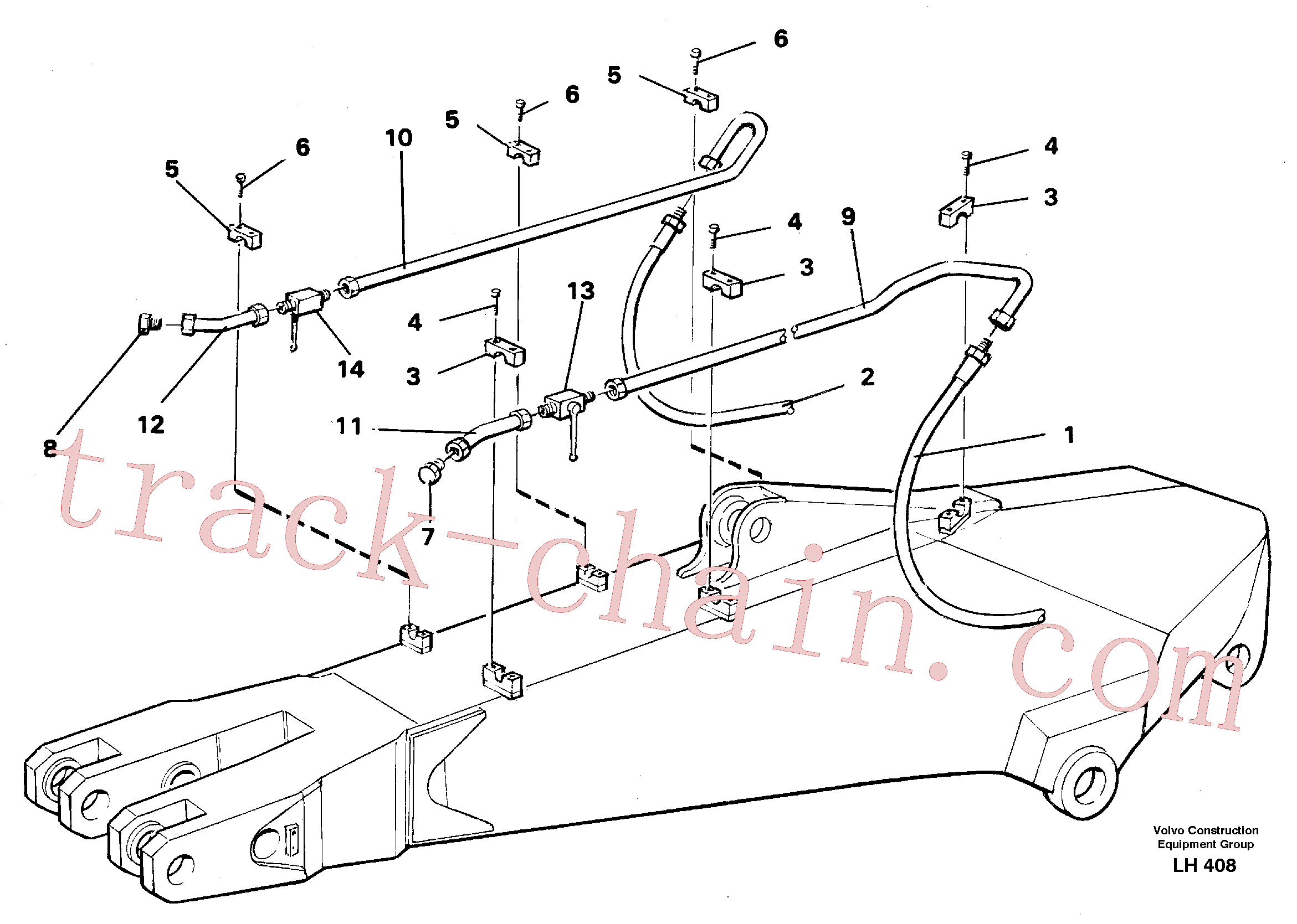 VOE14240743 for Volvo Hammer hydraulics for dipper arm incl. shut-offcocks(LH408 assembly)