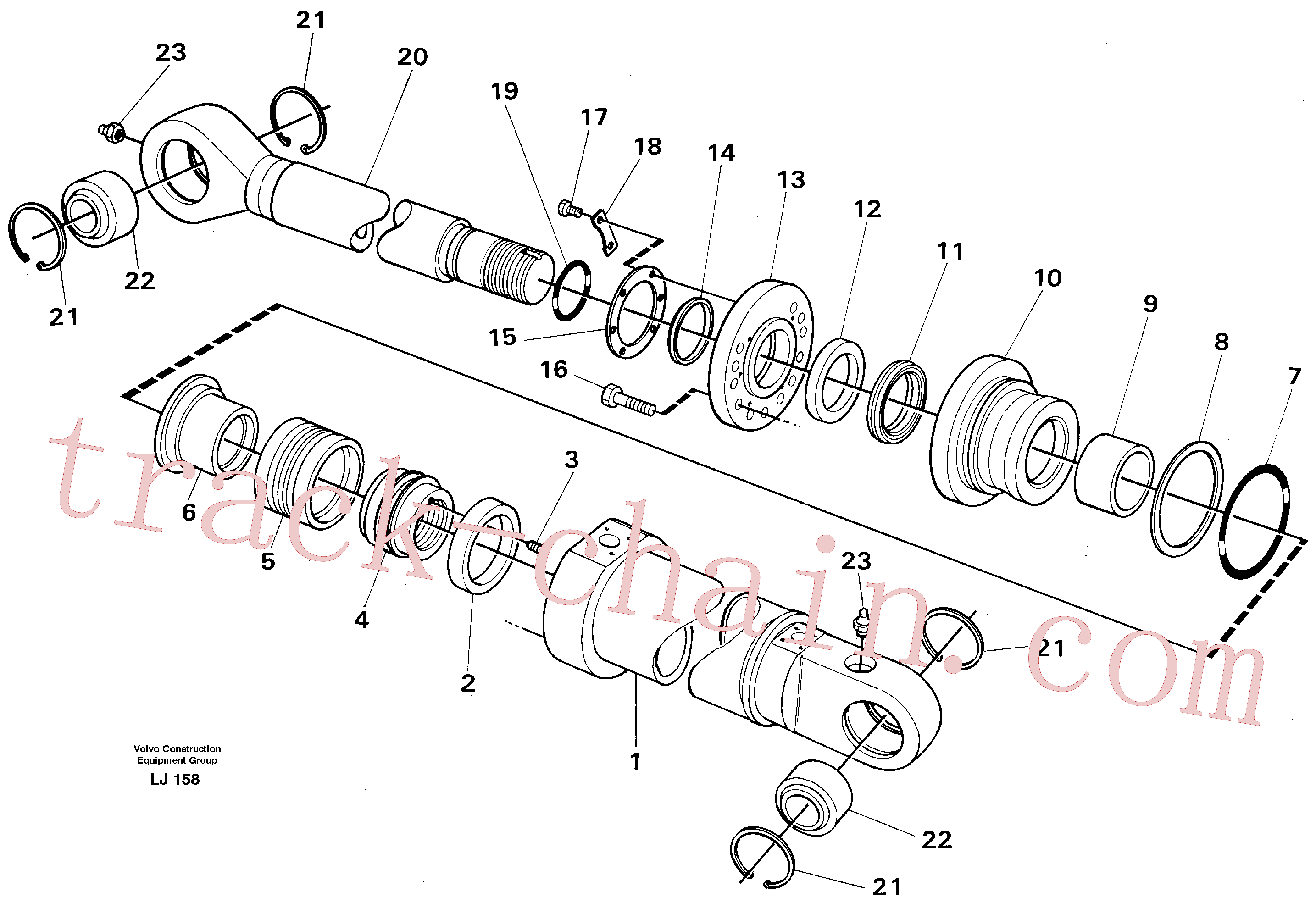 VOE14053337 for Volvo Knuckle cyl. Front shovel cyl.(LJ158 assembly)