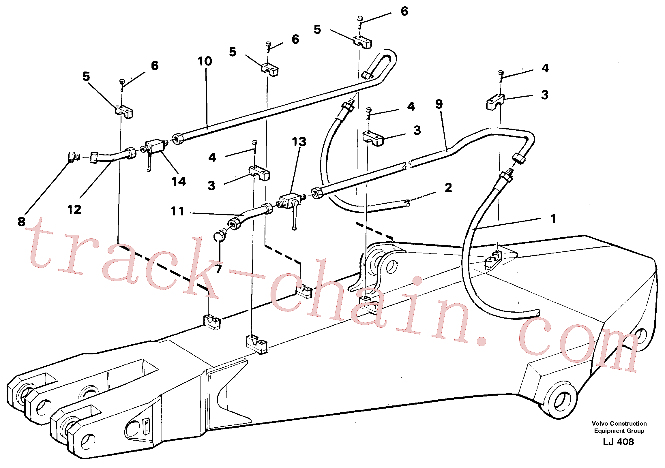 VOE14240743 for Volvo Hammer hydraulics for dipper arm incl. shut-offcocks.(LJ408 assembly)