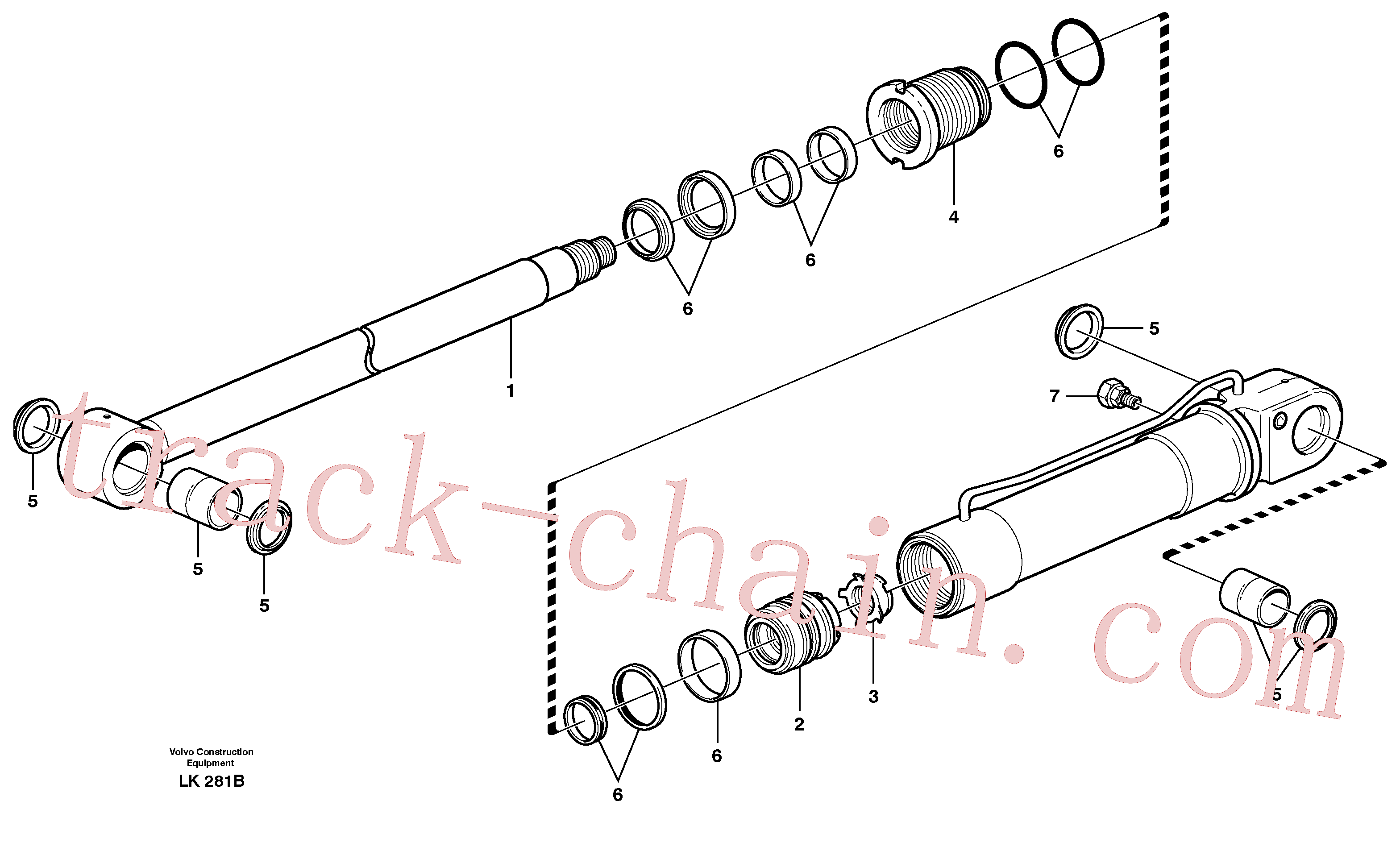 VOE11705683 for Volvo Hydraulic cylinder, stabilisor(LK281B assembly)