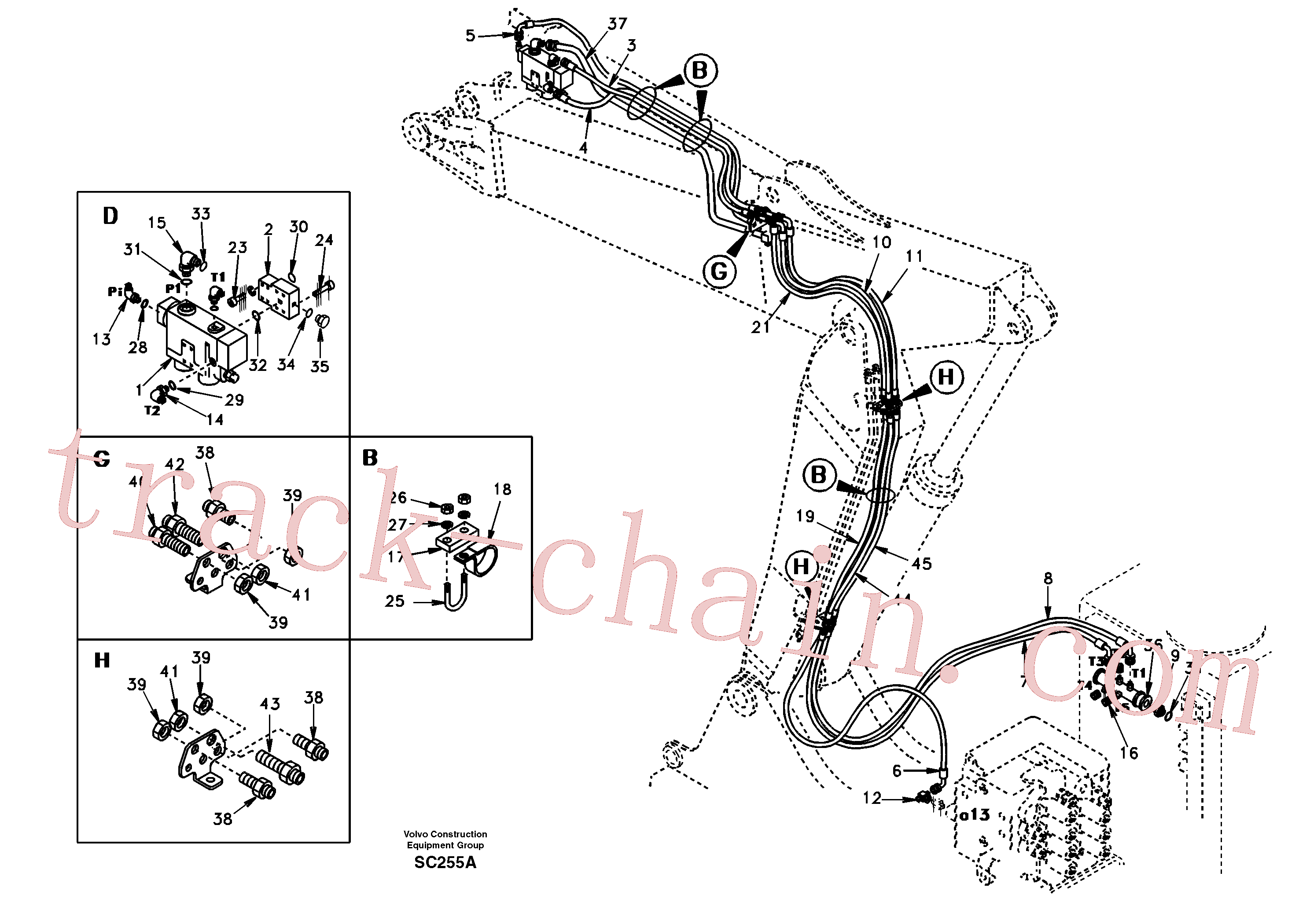 SA9014-11004 for Volvo Working hydraulic, dipper arm rupture and adjustable boom(SC255A assembly)