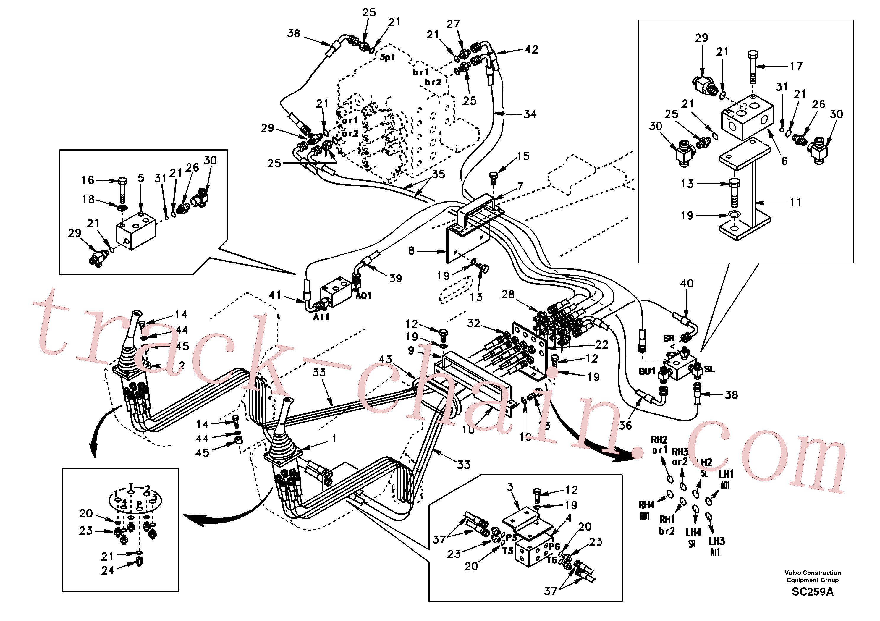 SA9453-02336 for Volvo Servo system, control valve to remote control valve(SC259A assembly)